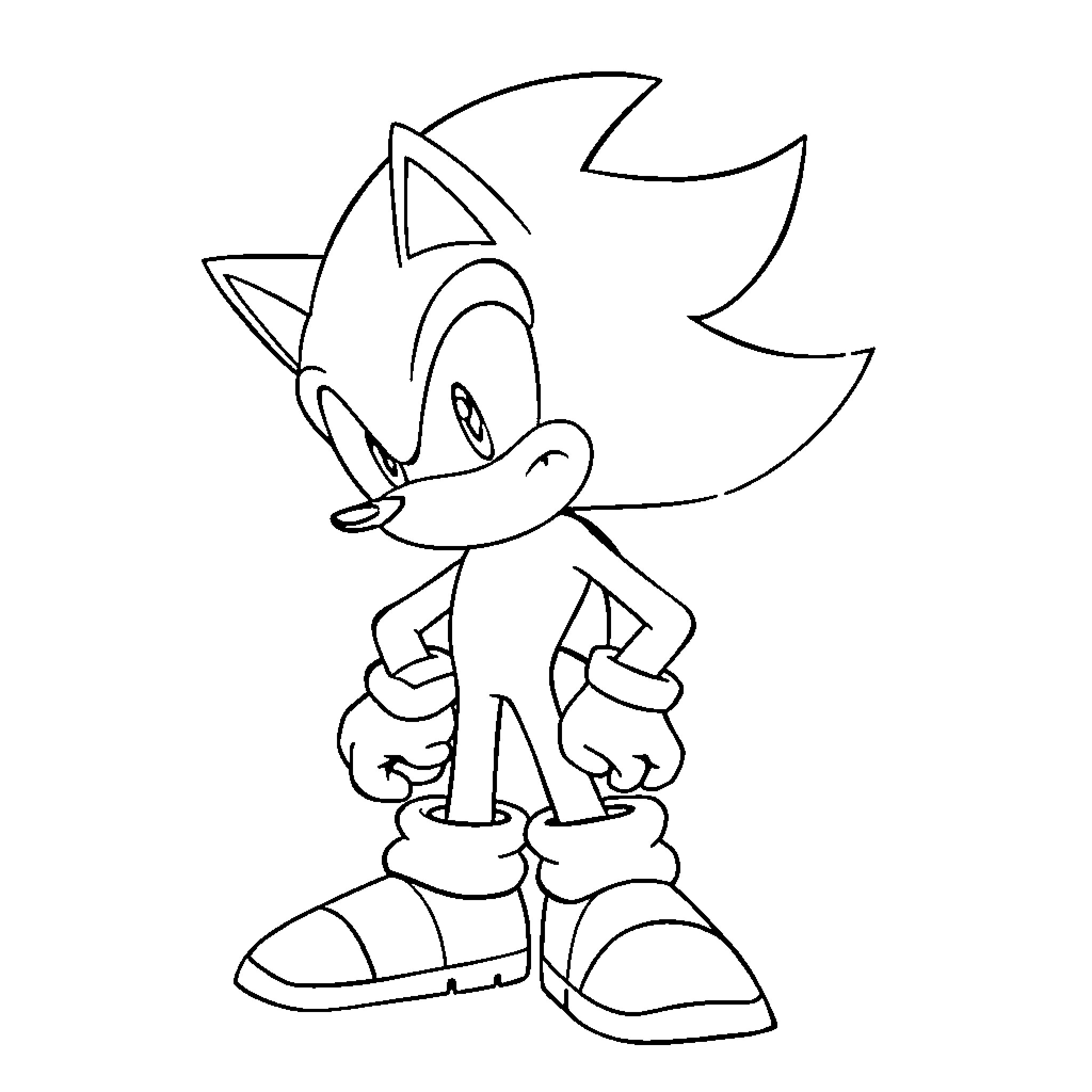 Shadow of an animated character in action Coloring Page (free black-and-white line drawing printable PDF for all, from beginners to advanced learners, including children, teens, adults, and seniors)