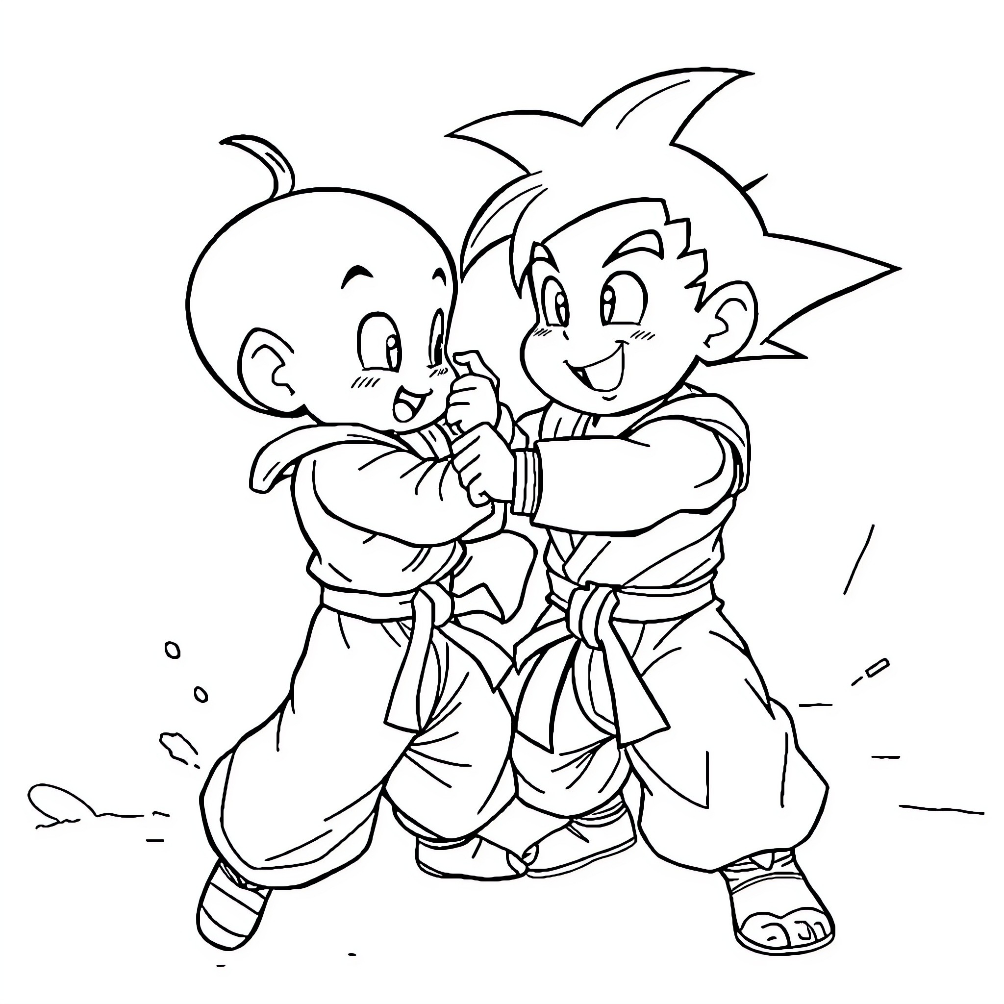 Tinks' Playful Brawl Coloring Page (free black-and-white line drawing printable PDF for all, from beginners to advanced learners, including children, teens, adults, and seniors)