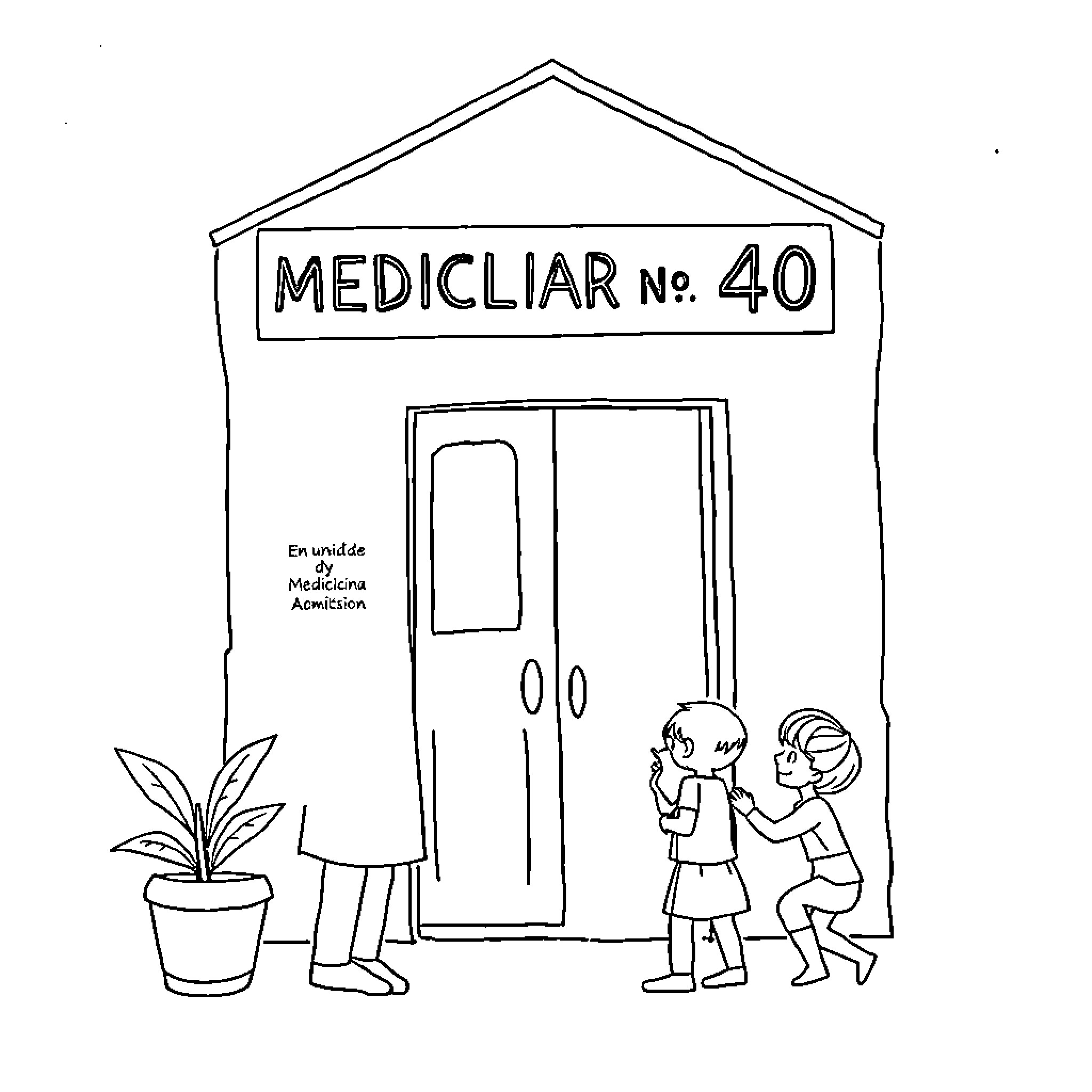Book about children visiting a local pharmacy Coloring Page (free black-and-white line drawing printable PDF for all, from beginners to advanced learners, including children, teens, adults, and seniors)