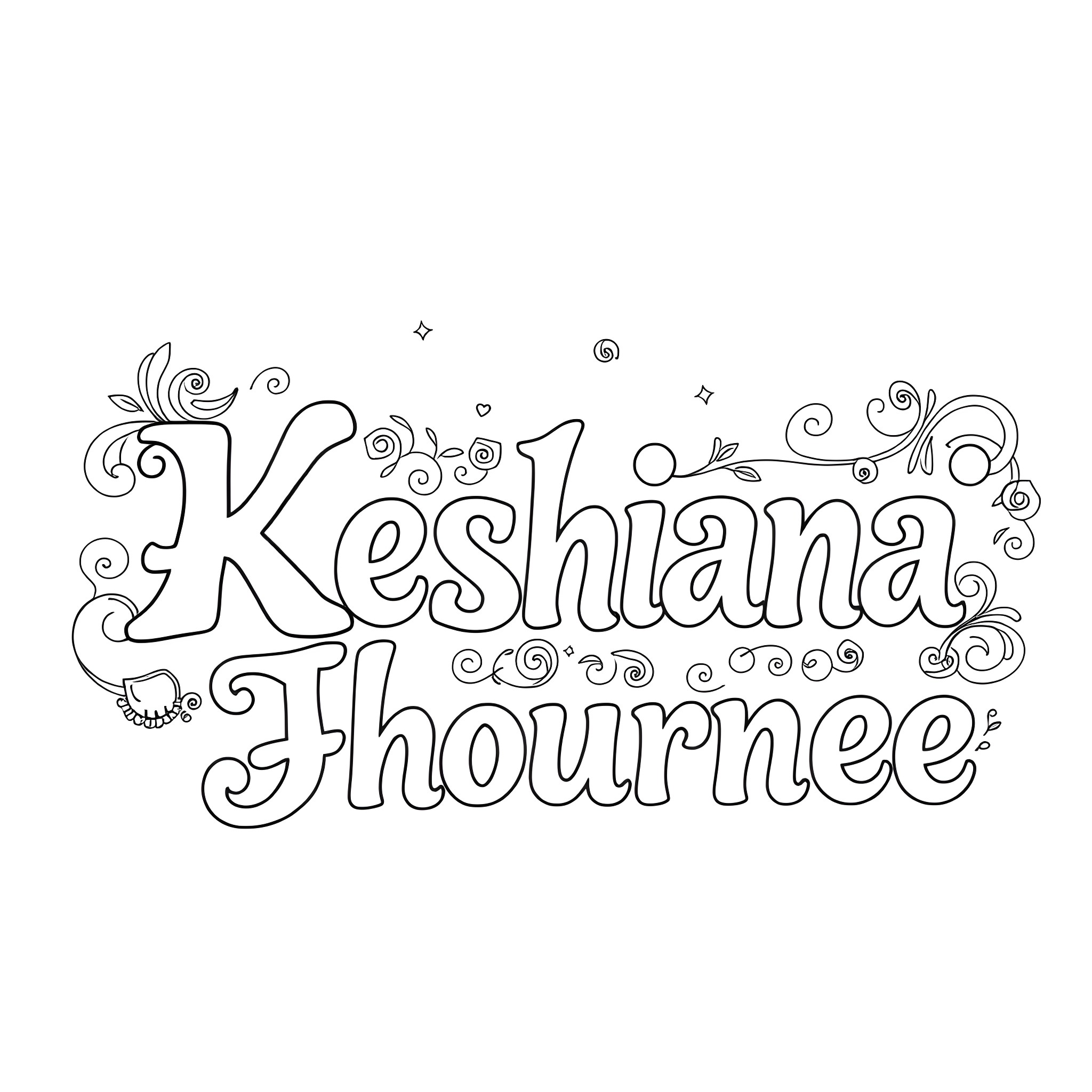 Letter with Decorated Text Coloring Page (free black-and-white line drawing printable PDF for all, from beginners to advanced learners, including children, teens, adults, and seniors)