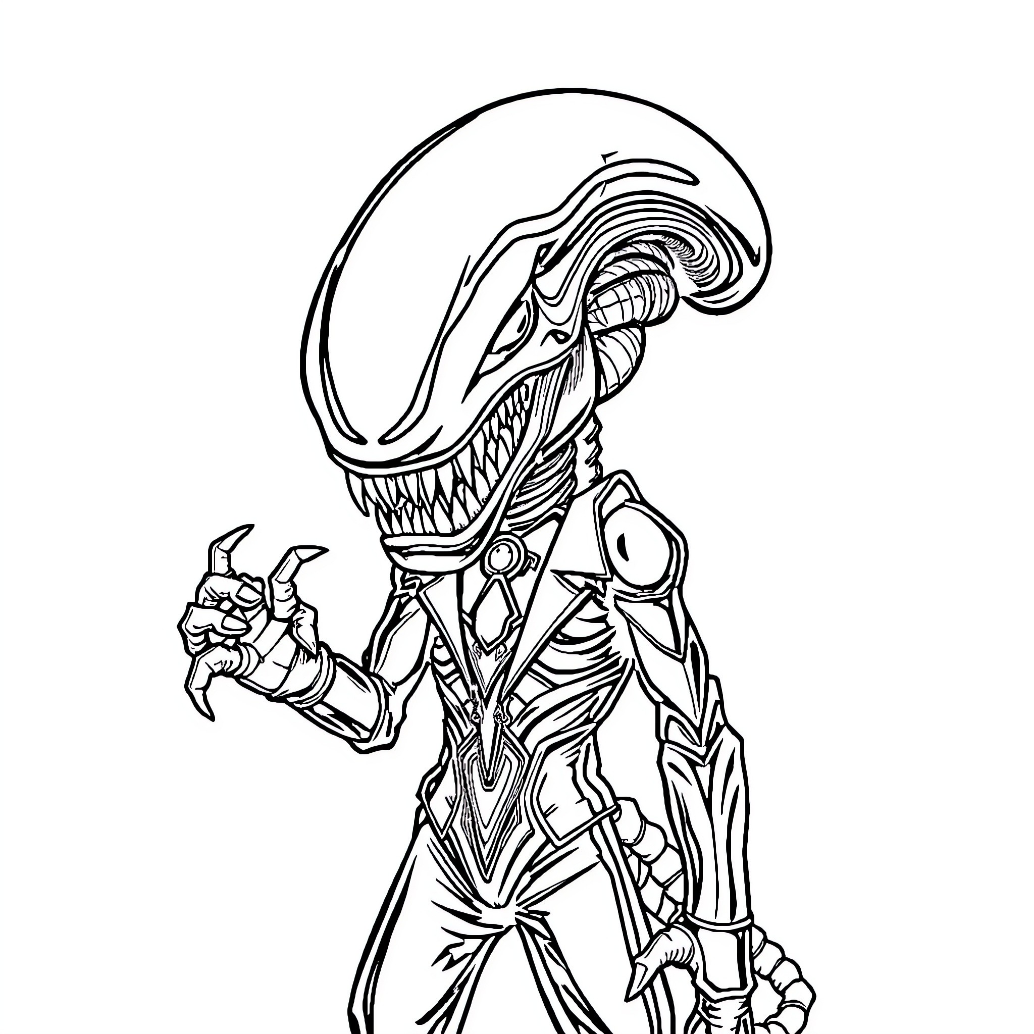 Bluey's Alien Encounter: A Frightening Yet Fascinating Discovery Coloring Page (free black-and-white line drawing printable PDF for all, from beginners to advanced learners, including children, teens, adults, and seniors)