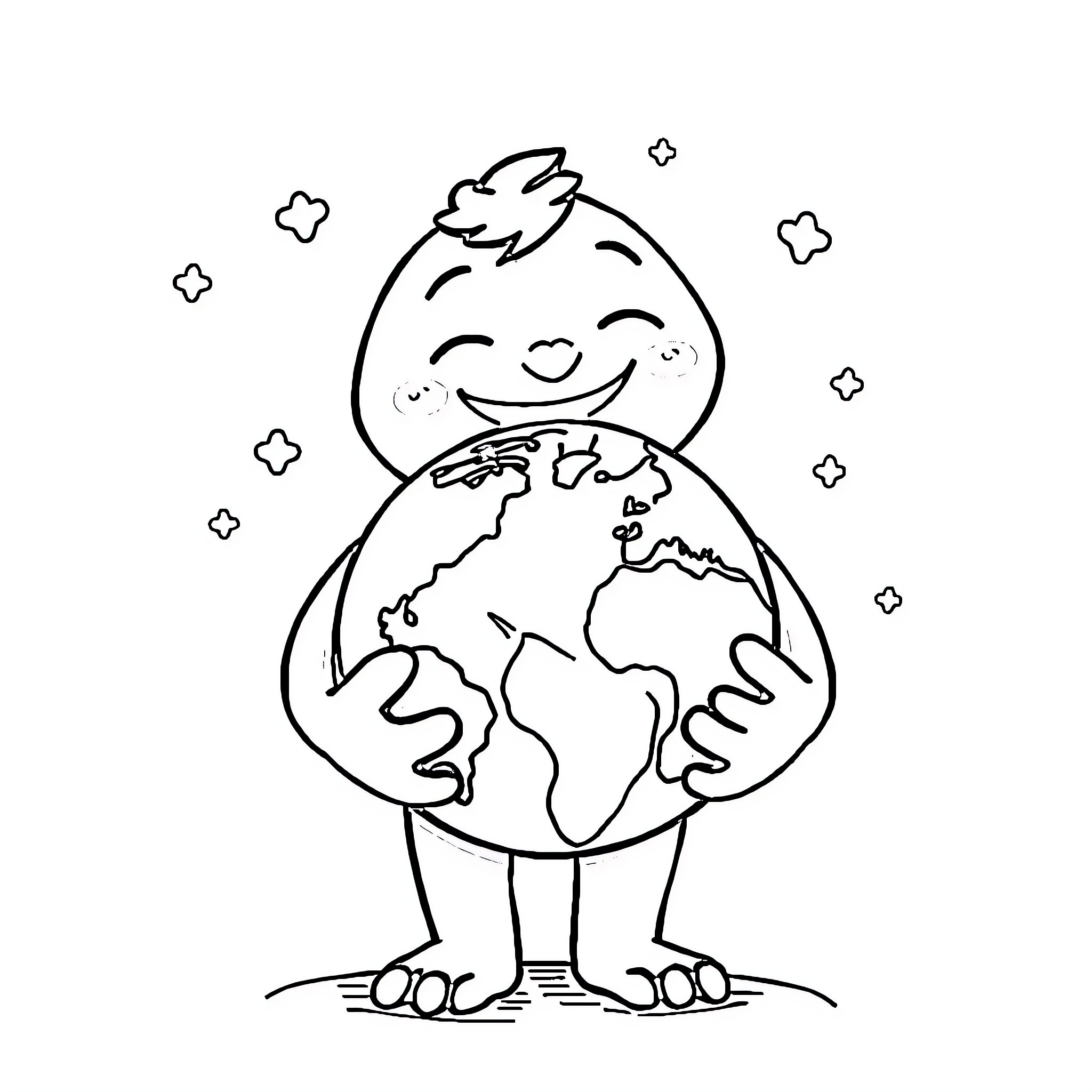 Autism Embracing the World with Warmth Coloring Page (free black-and-white line drawing printable PDF for all, from beginners to advanced learners, including children, teens, adults, and seniors)