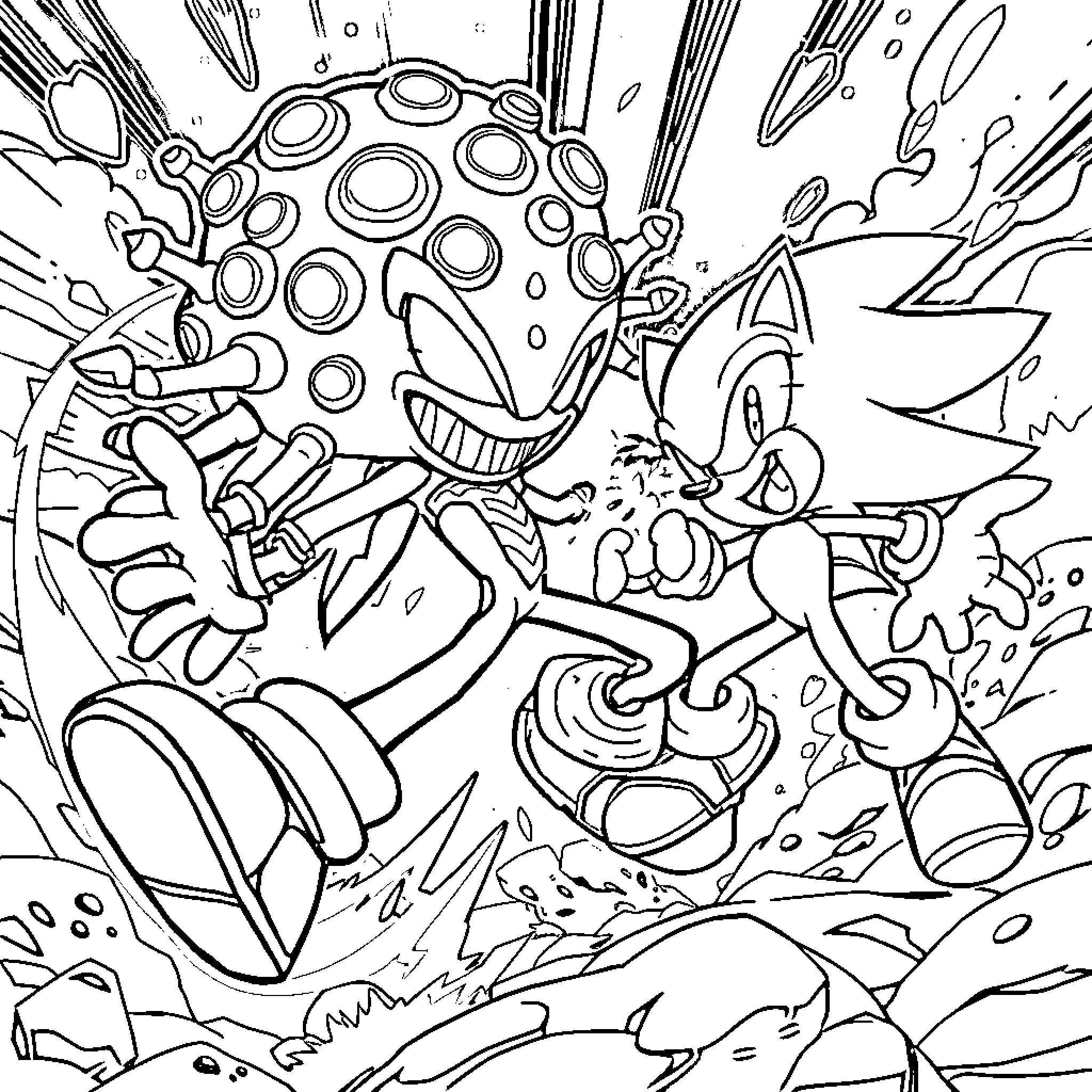 Brainroot: Vibrant Escapade of Characters in Abstract Realm Coloring Page (free black-and-white line drawing printable PDF for all, from beginners to advanced learners, including children, teens, adults, and seniors)