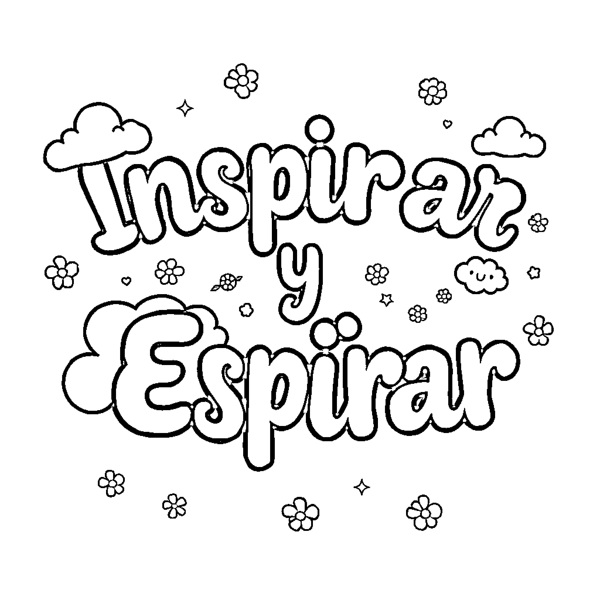 Kawaii Inspiring Espiral Coloring Page (free black-and-white line drawing printable PDF for all, from beginners to advanced learners, including children, teens, adults, and seniors)