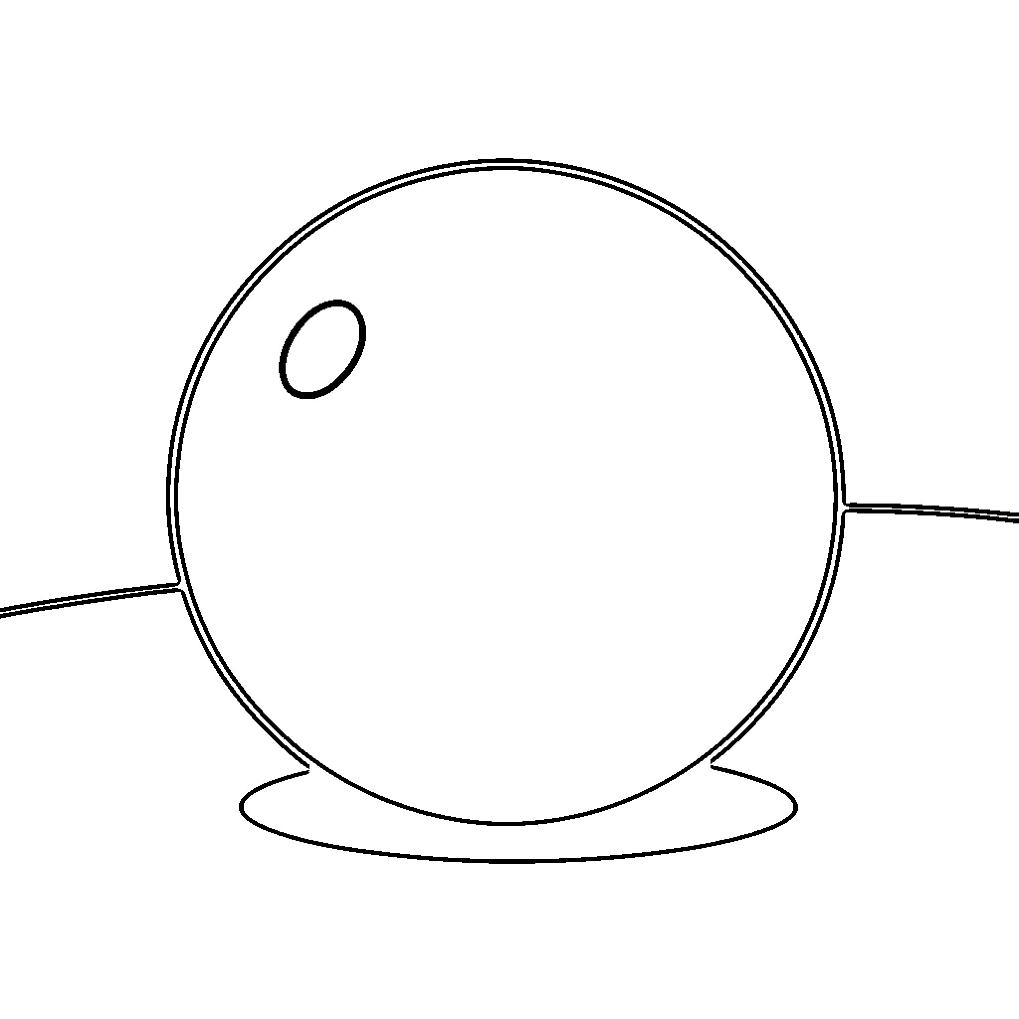 Ball-shaped character in simple line art Coloring Page (free black-and-white line drawing printable PDF for all, from beginners to advanced learners, including children, teens, adults, and seniors)