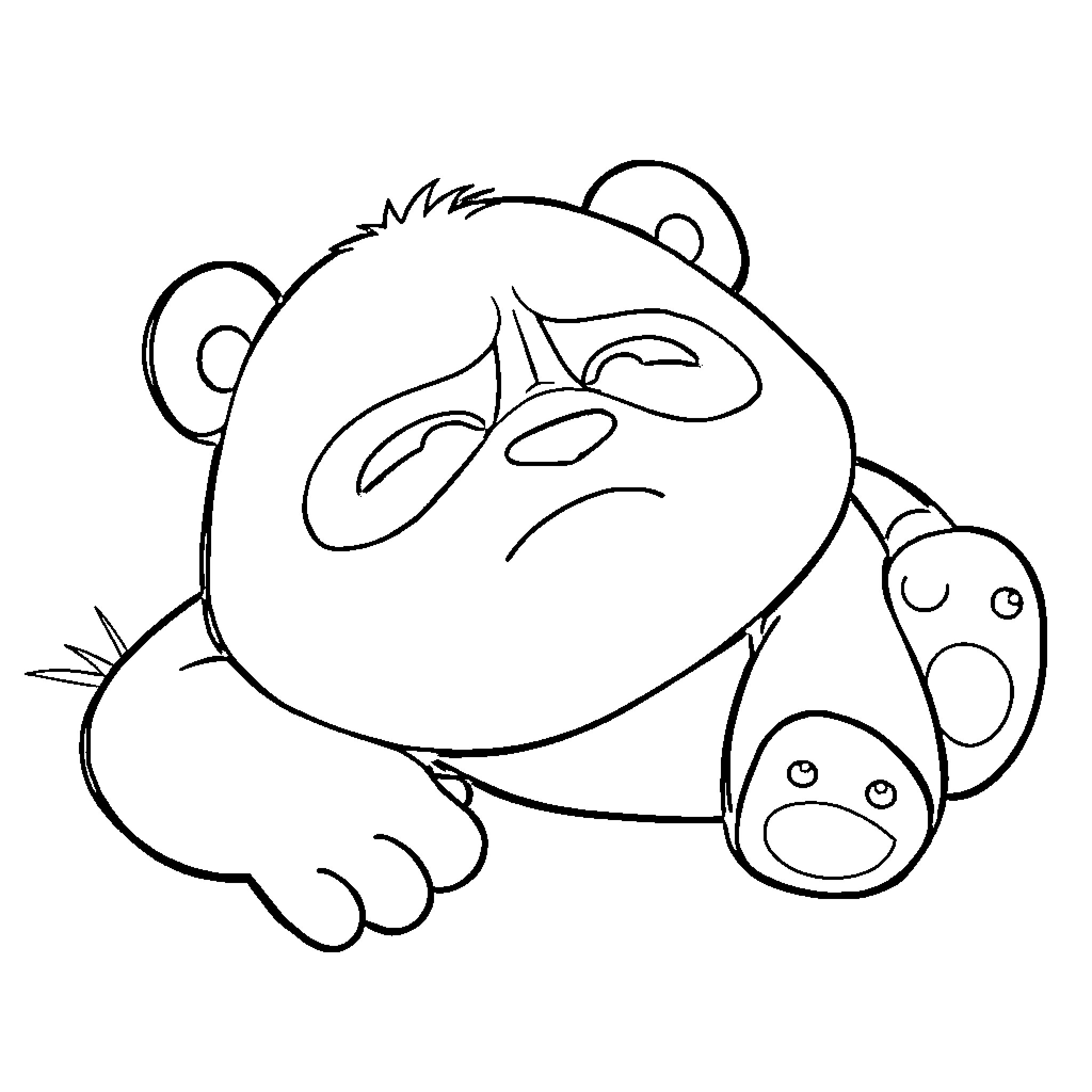 Kung Fu Panda in Playful Pose Coloring Page (free black-and-white line drawing printable PDF for all, from beginners to advanced learners, including children, teens, adults, and seniors)