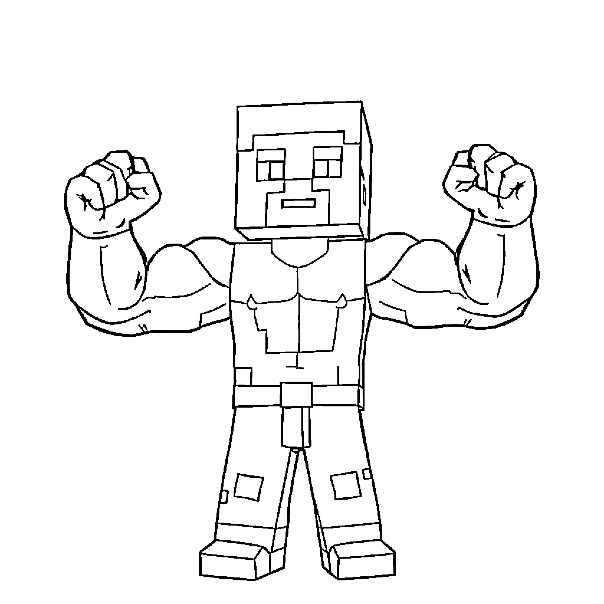 Steve's Strength and Determination Coloring Page (free black-and-white line drawing printable PDF for all, from beginners to advanced learners, including children, teens, adults, and seniors)