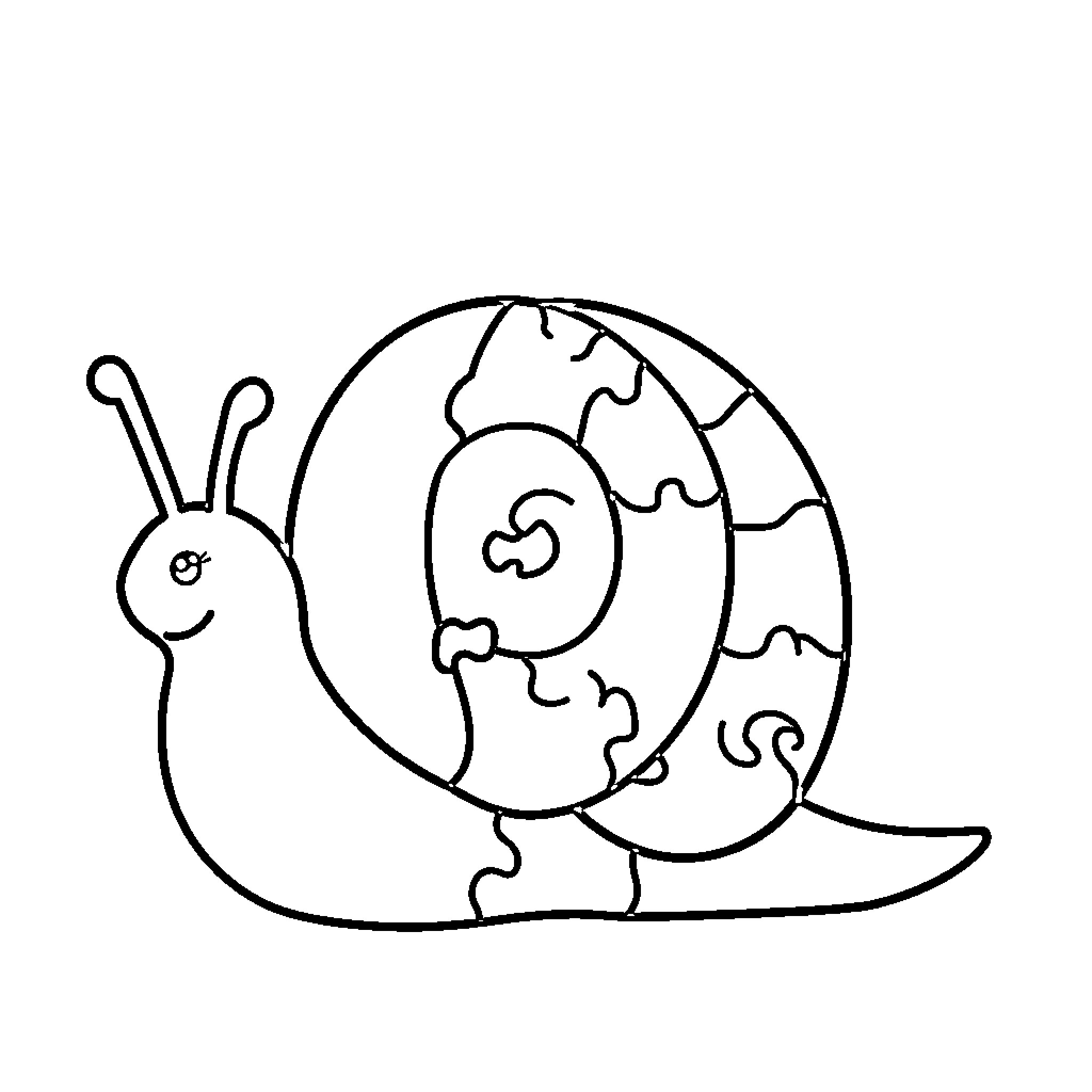 Snail crawling along a winding path Coloring Page (free black-and-white line drawing printable PDF for all, from beginners to advanced learners, including children, teens, adults, and seniors)