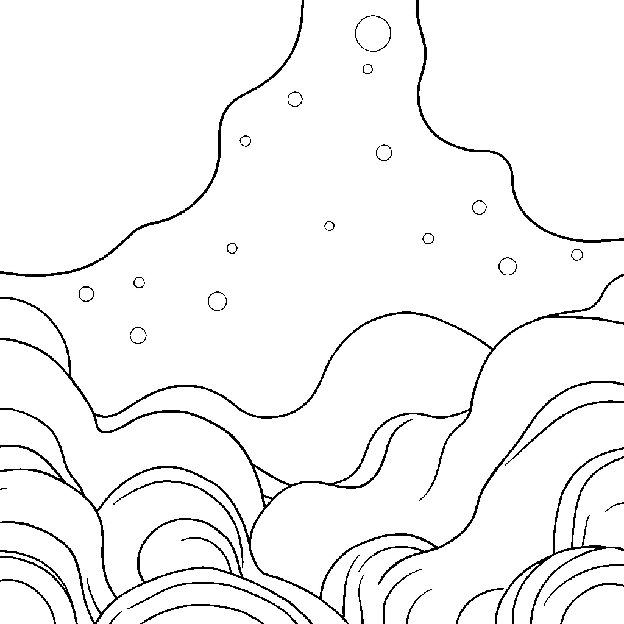 Meditation on abstract forms and patterns Coloring Page (free black-and-white line drawing printable PDF for all, from beginners to advanced learners, including children, teens, adults, and seniors)