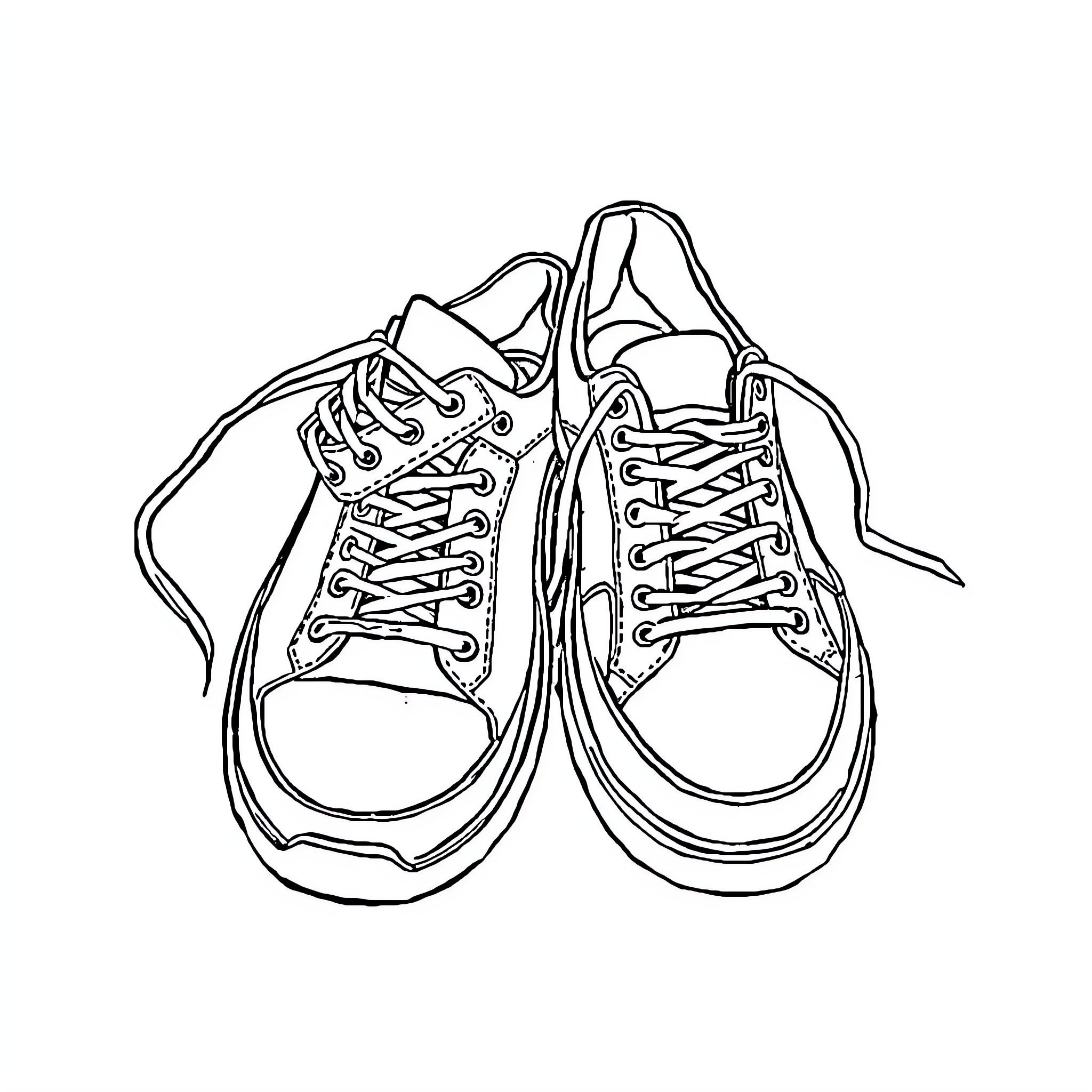Shoe laced up and ready for adventure Coloring Page (free black-and-white line drawing printable PDF for all, from beginners to advanced learners, including children, teens, adults, and seniors)