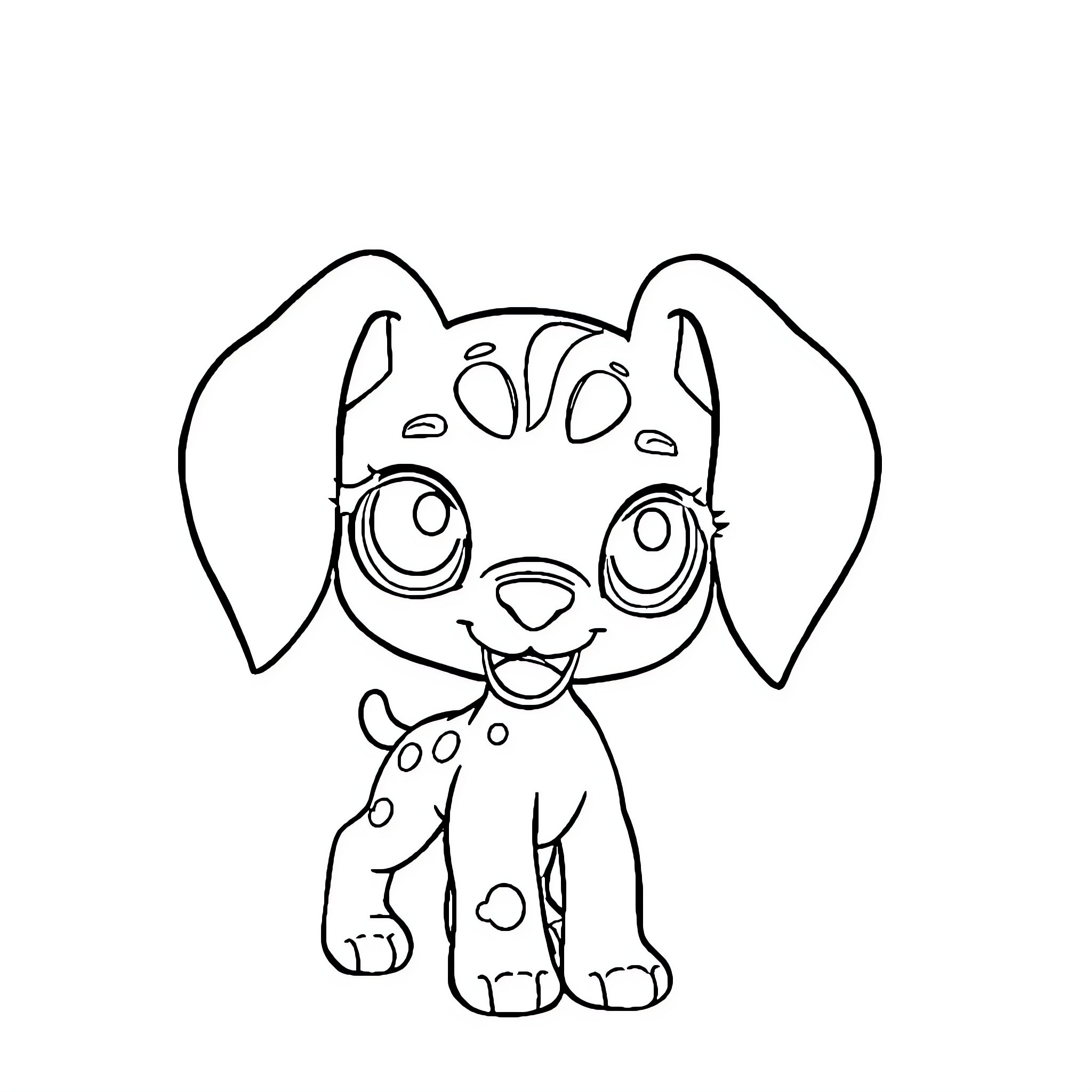 Great Dane puppy with cute expression Coloring Page (free black-and-white line drawing printable PDF for all, from beginners to advanced learners, including children, teens, adults, and seniors)