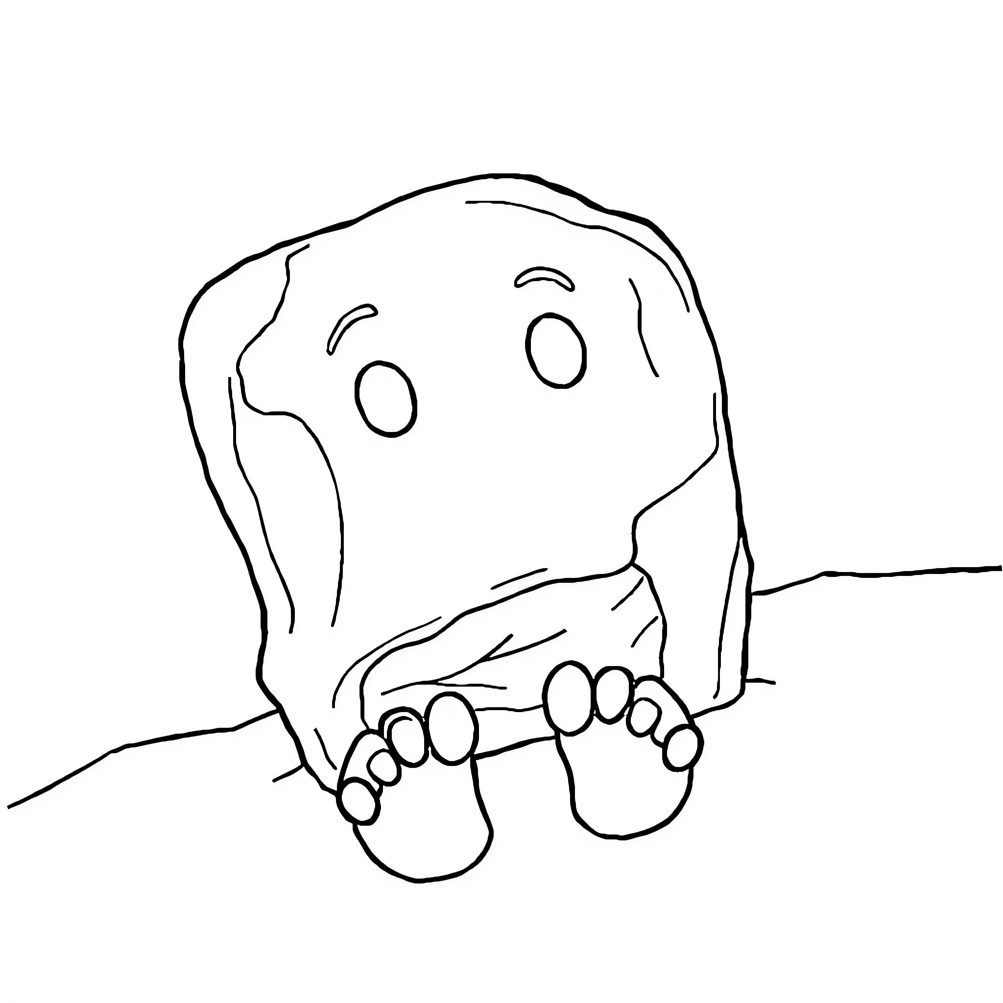 ICE Crouching figure with visible feet Coloring Page (free black-and-white line drawing printable PDF for all, from beginners to advanced learners, including children, teens, adults, and seniors)