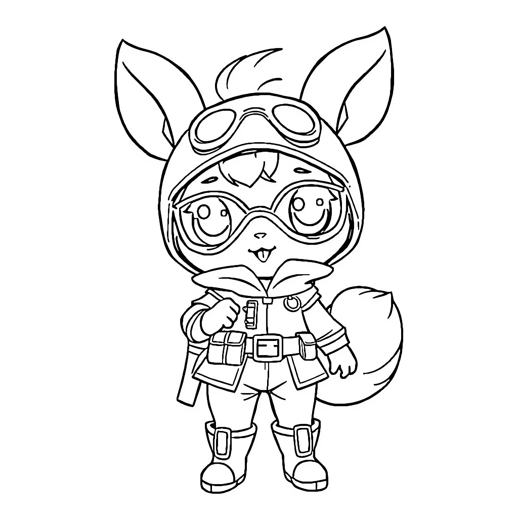 Cinnamoroll in an adventurous outfit Coloring Page (free black-and-white line drawing printable PDF for all, from beginners to advanced learners, including children, teens, adults, and seniors)