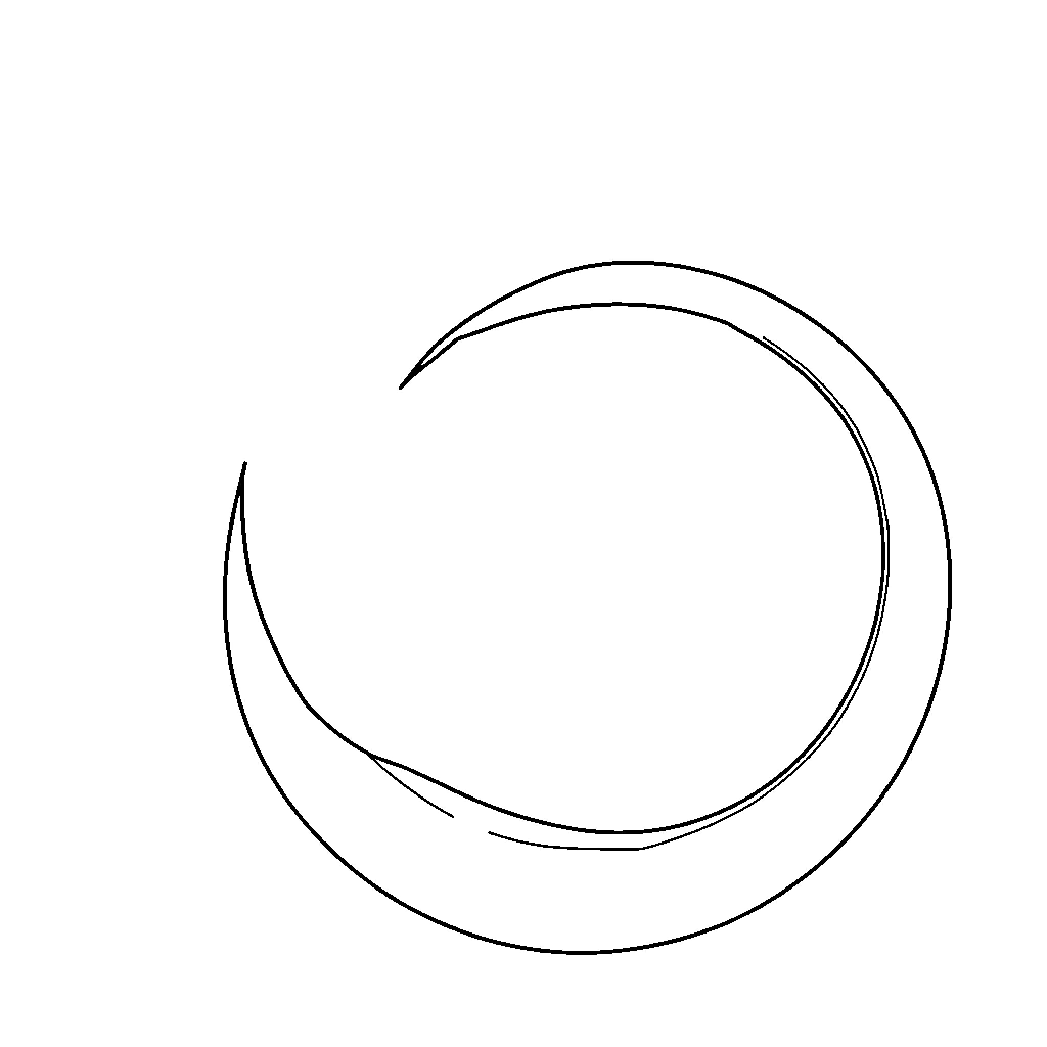 Lune - Simple Crescent Moon Shapes Coloring Page (free black-and-white line drawing printable PDF for all, from beginners to advanced learners, including children, teens, adults, and seniors)
