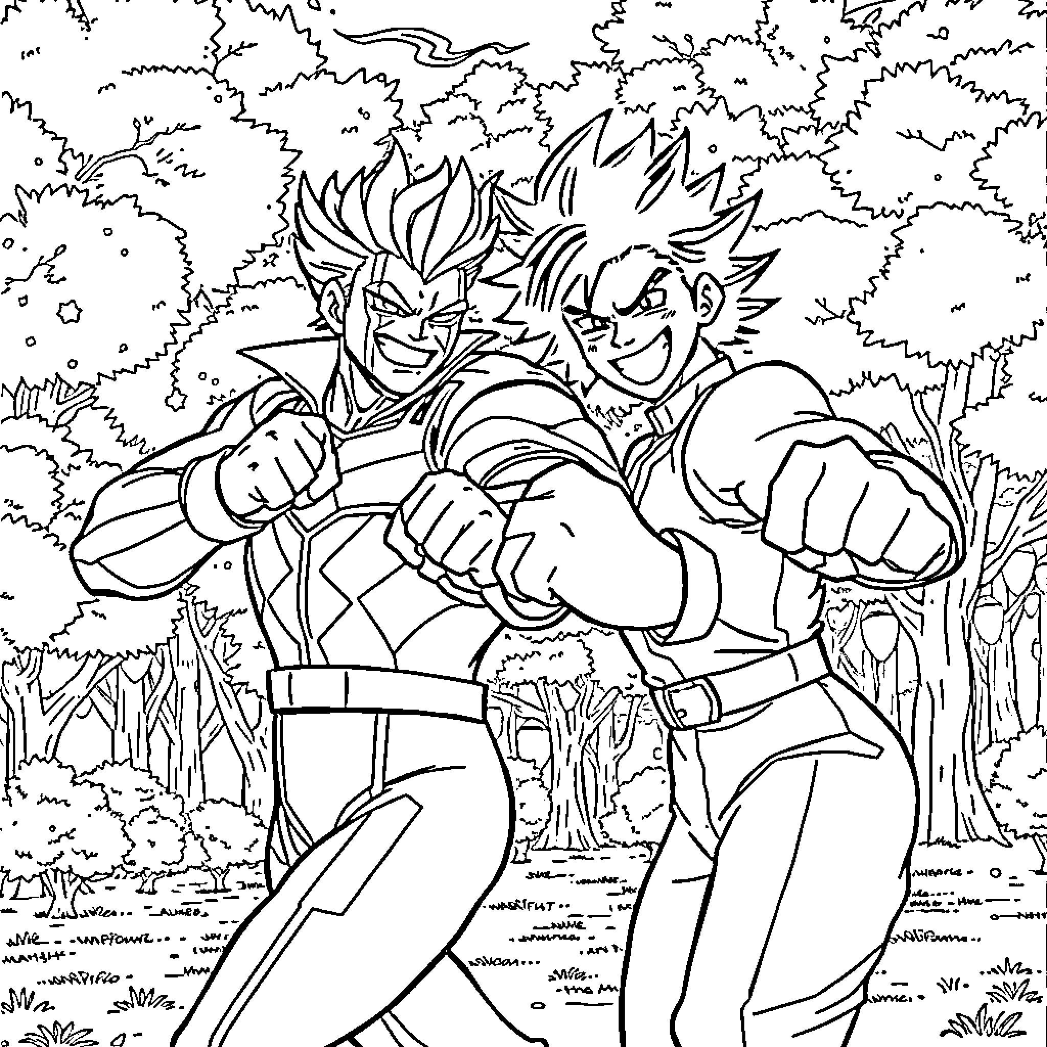 All Might - Heroes in an Intense Battle Coloring Page (free black-and-white line drawing printable PDF for all, from beginners to advanced learners, including children, teens, adults, and seniors)