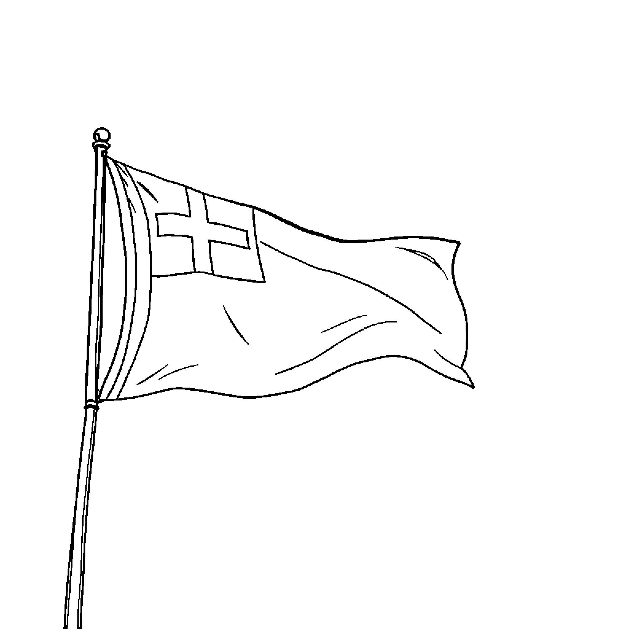 Tongan Flag Waving Proudly Coloring Page (free black-and-white line drawing printable PDF for all, from beginners to advanced learners, including children, teens, adults, and seniors)