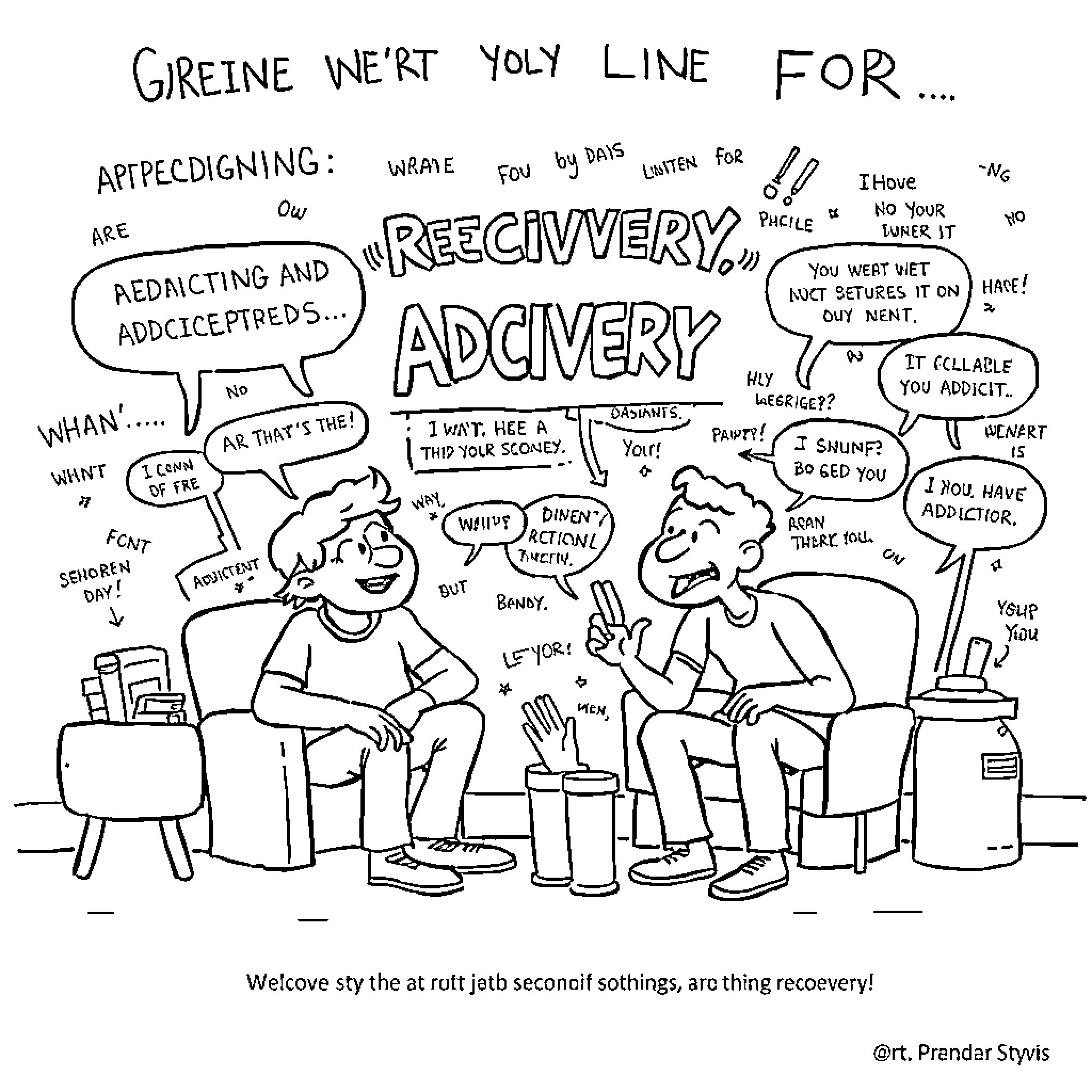 Recovery Advocacy: Overcoming Addiction Through Support and Encouragement Coloring Page (free black-and-white line drawing printable PDF for all, from beginners to advanced learners, including children, teens, adults, and seniors)