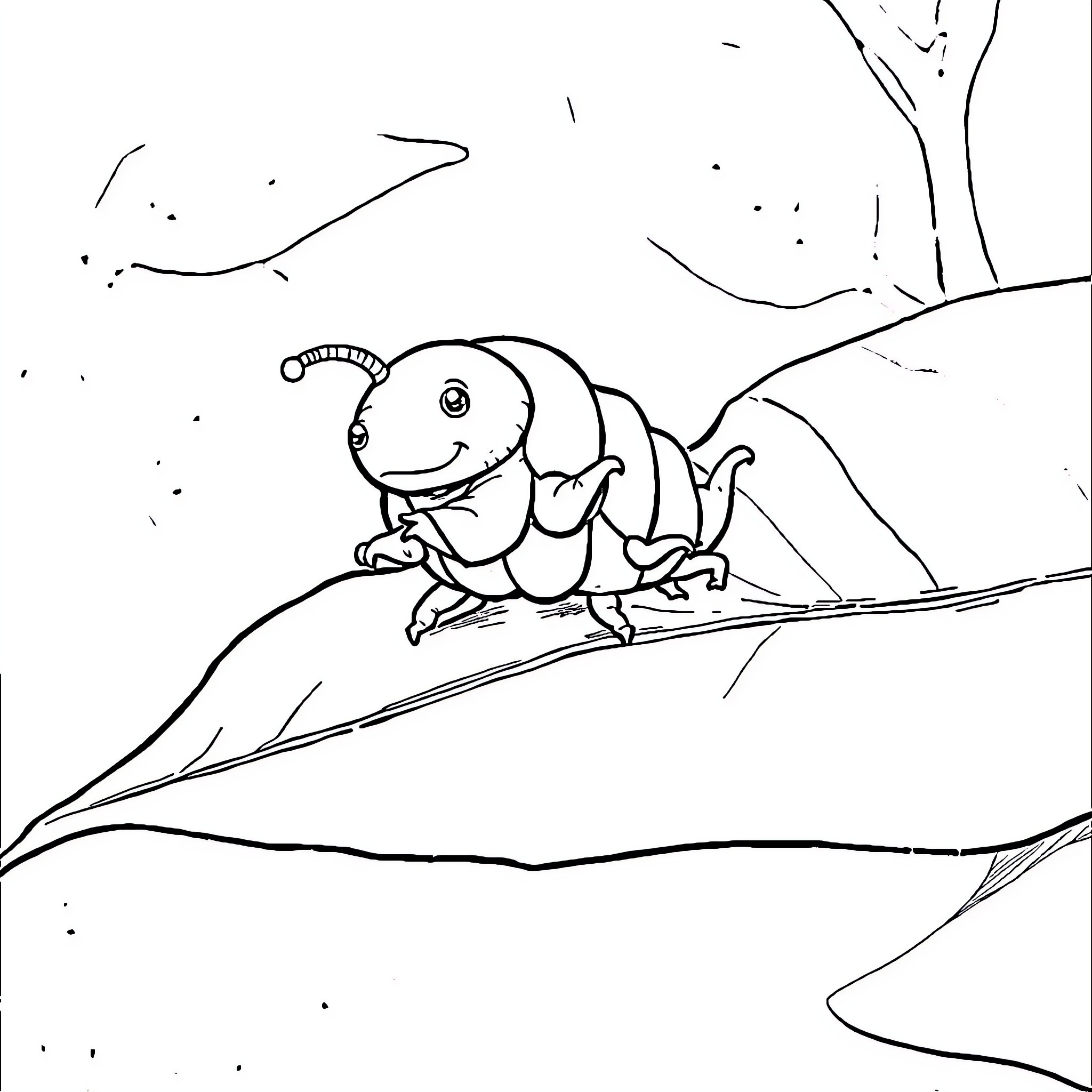 Tardigrade exploring its surroundings Coloring Page (free black-and-white line drawing printable PDF for all, from beginners to advanced learners, including children, teens, adults, and seniors)