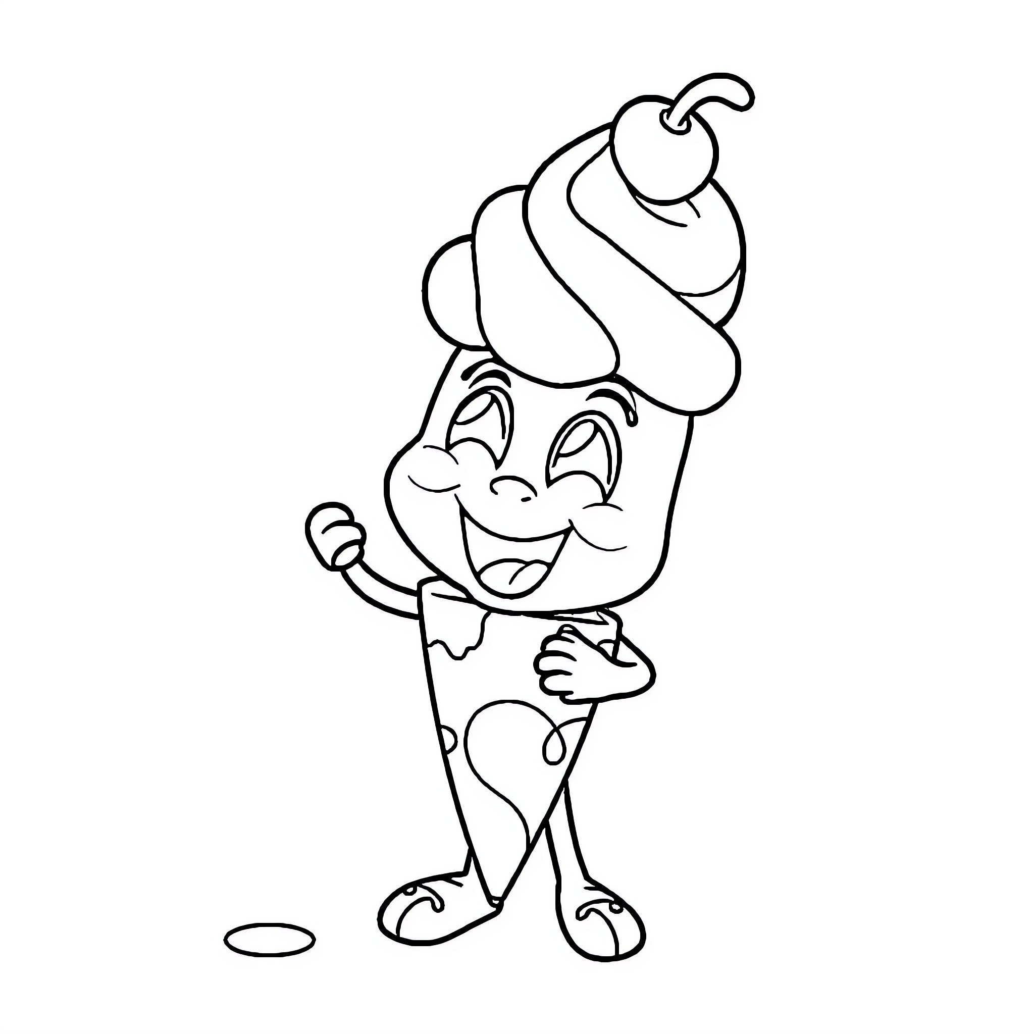 Chapulin Character in Cheerful Pose Coloring Page (free black-and-white line drawing printable PDF for all, from beginners to advanced learners, including children, teens, adults, and seniors)