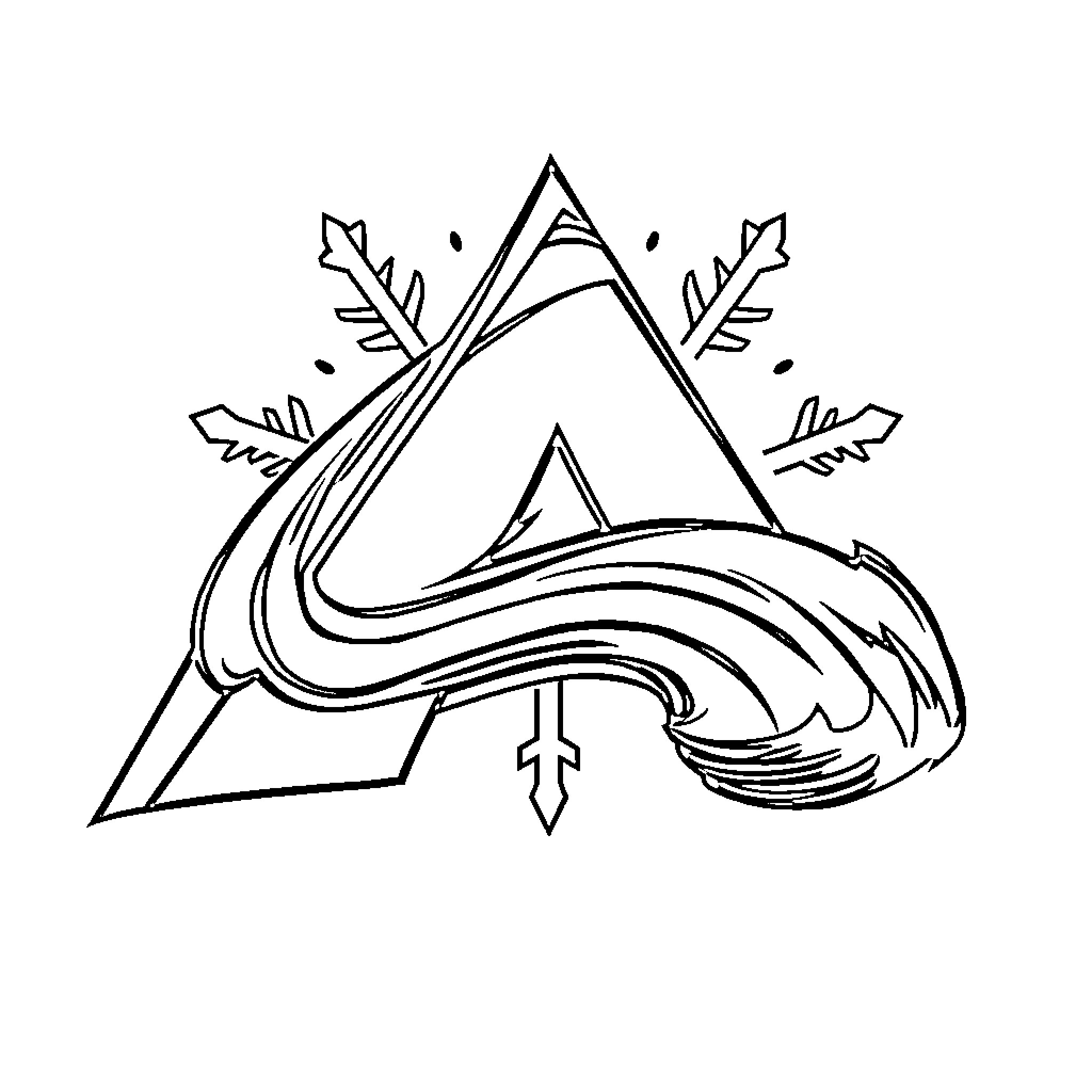 Avalanche of abstract arrows and shapes Coloring Page (free black-and-white line drawing printable PDF for all, from beginners to advanced learners, including children, teens, adults, and seniors)