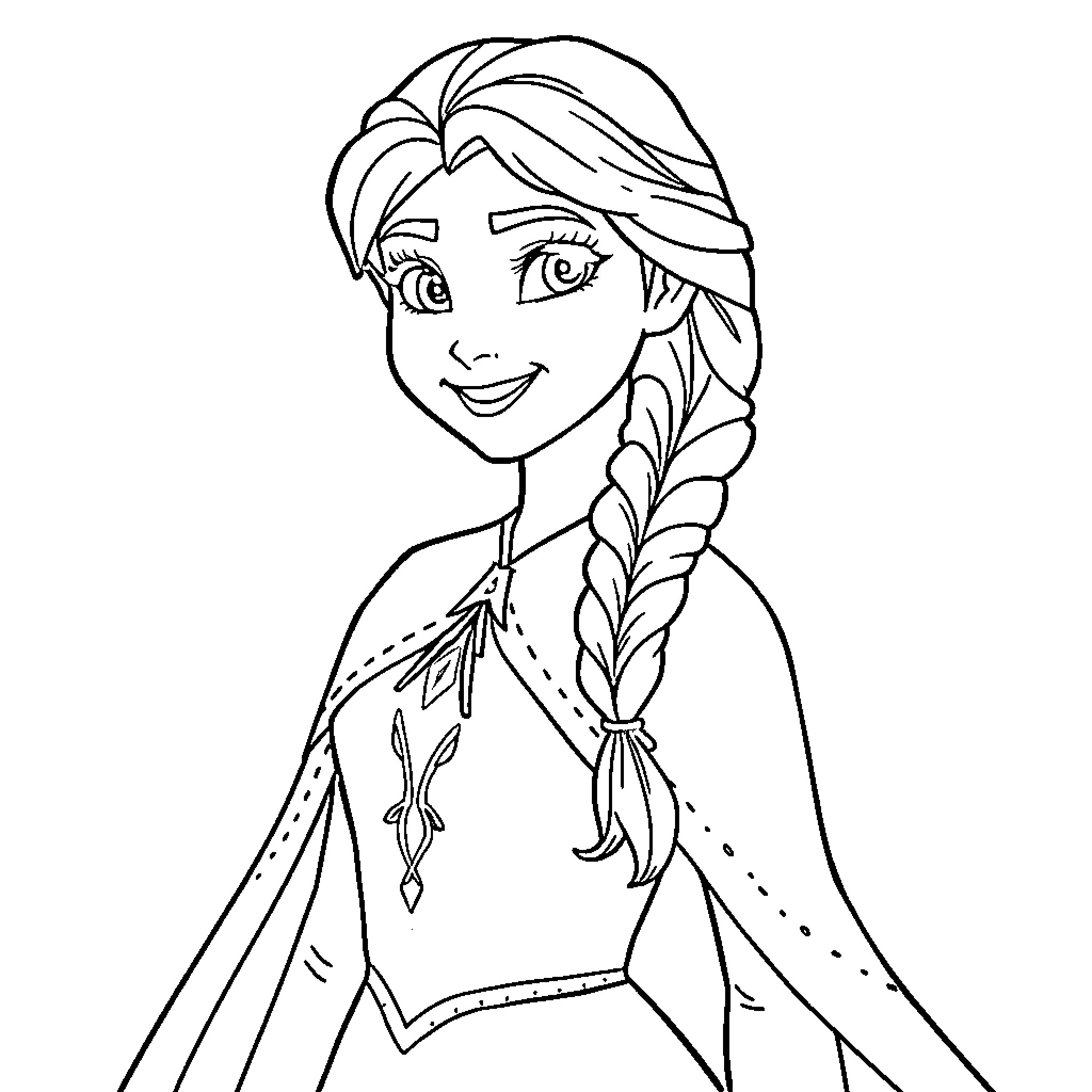 Anna's Playful Illustration Coloring Page (free black-and-white line drawing printable PDF for all, from beginners to advanced learners, including children, teens, adults, and seniors)