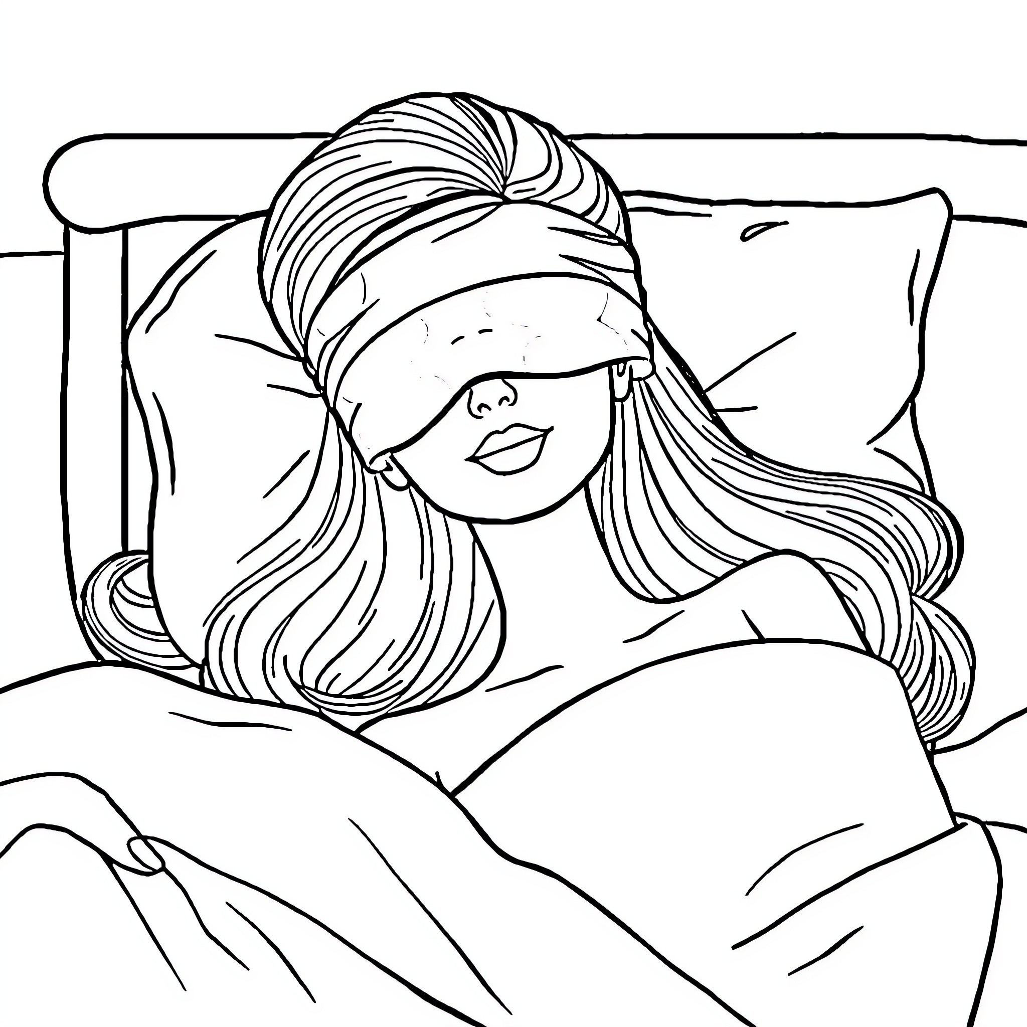 Barbie Enjoying a Relaxing Moment Coloring Page (free black-and-white line drawing printable PDF for all, from beginners to advanced learners, including children, teens, adults, and seniors)