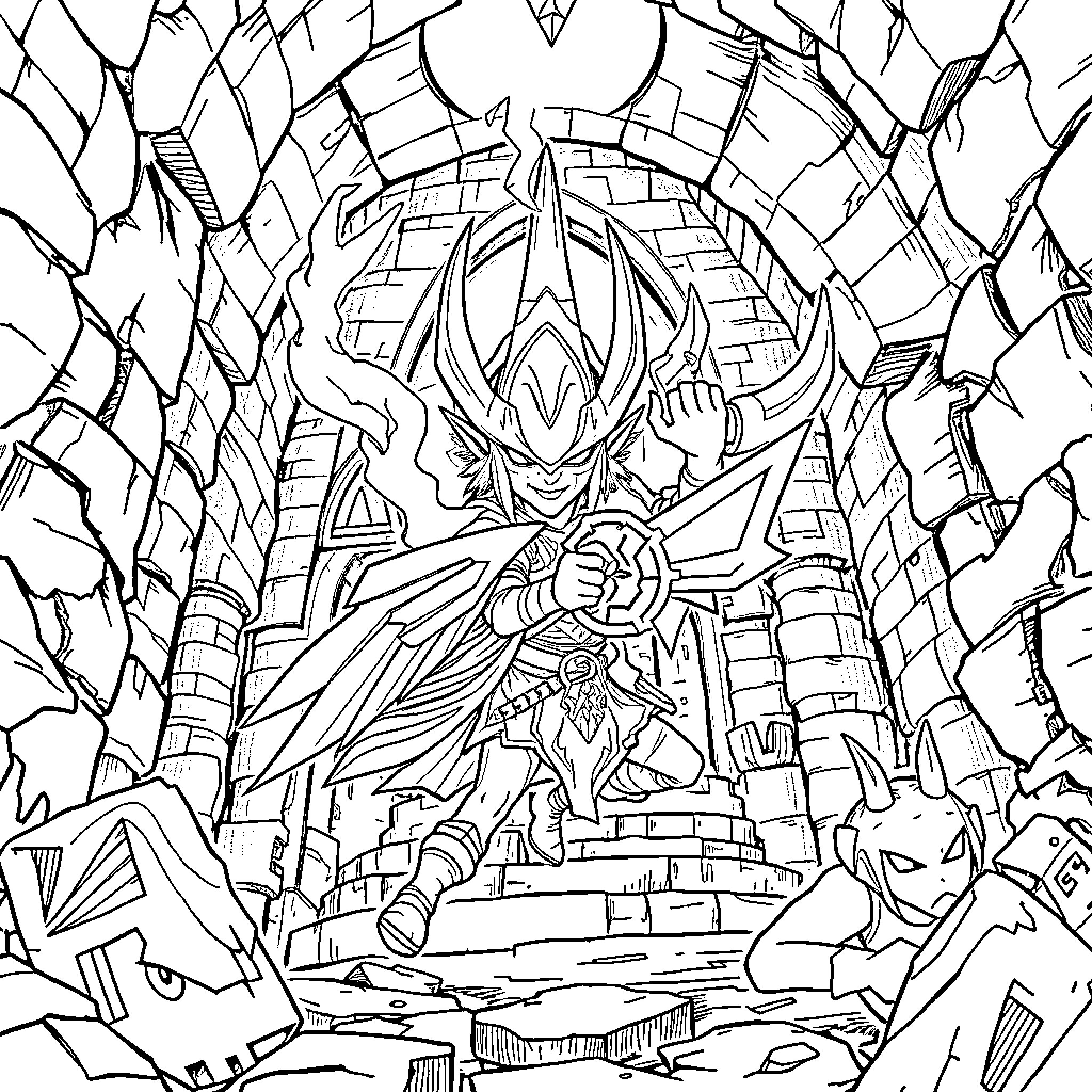 Link in the Ancient Temple Coloring Page (free black-and-white line drawing printable PDF for all, from beginners to advanced learners, including children, teens, adults, and seniors)