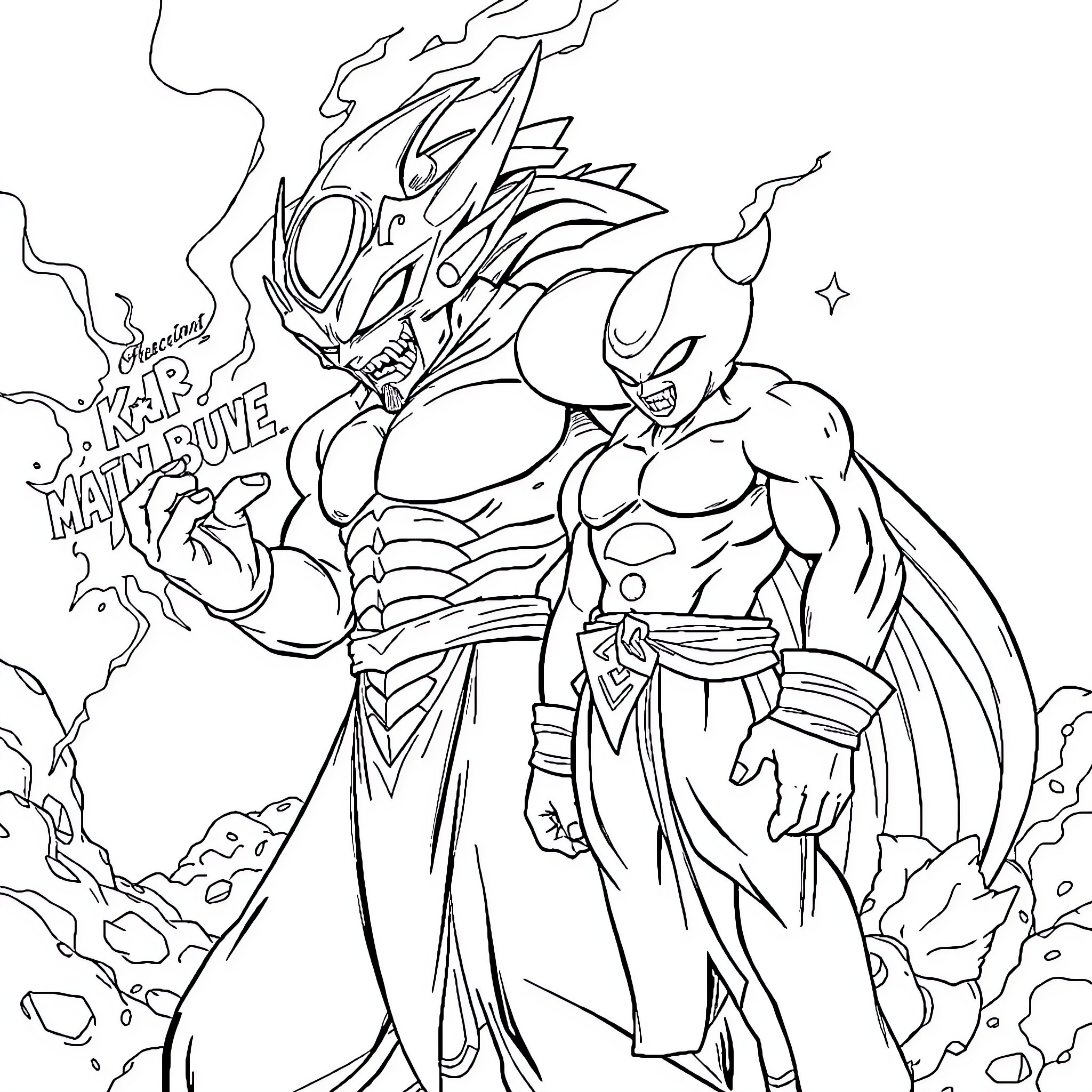 Alien warrior unleashing powerful energy attack Coloring Page (free black-and-white line drawing printable PDF for all, from beginners to advanced learners, including children, teens, adults, and seniors)