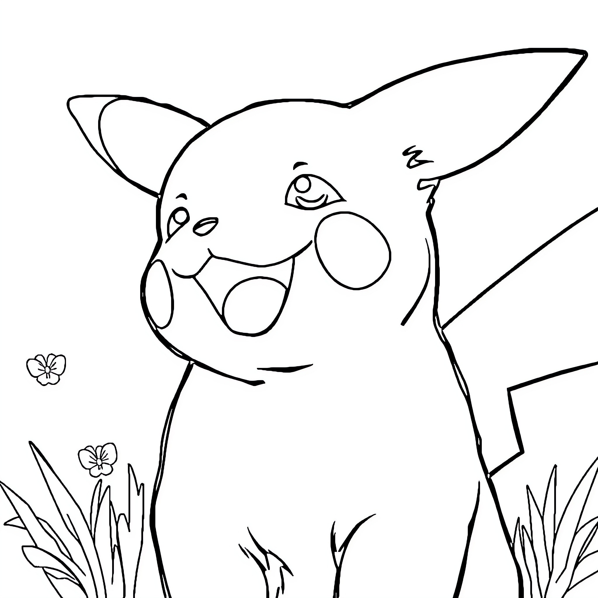 Labubu the Playful Pig in the Meadow Coloring Page (free black-and-white line drawing printable PDF for all, from beginners to advanced learners, including children, teens, adults, and seniors)