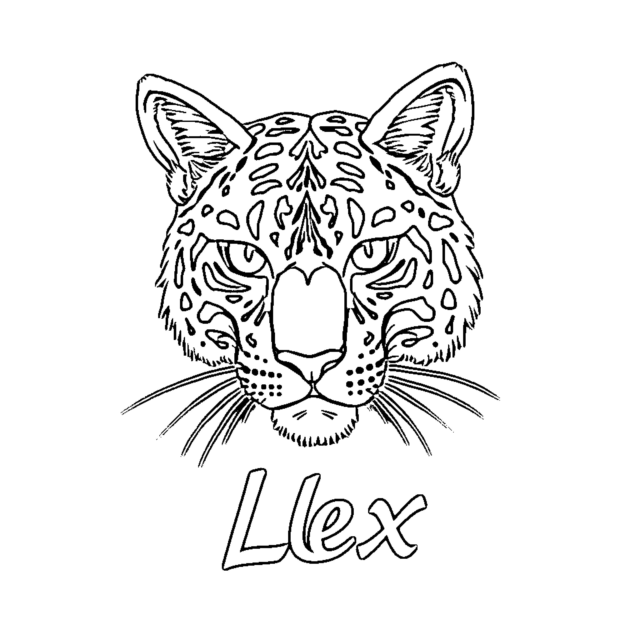 Cazafantasmas leopard spirit guide Coloring Page (free black-and-white line drawing printable PDF for all, from beginners to advanced learners, including children, teens, adults, and seniors)