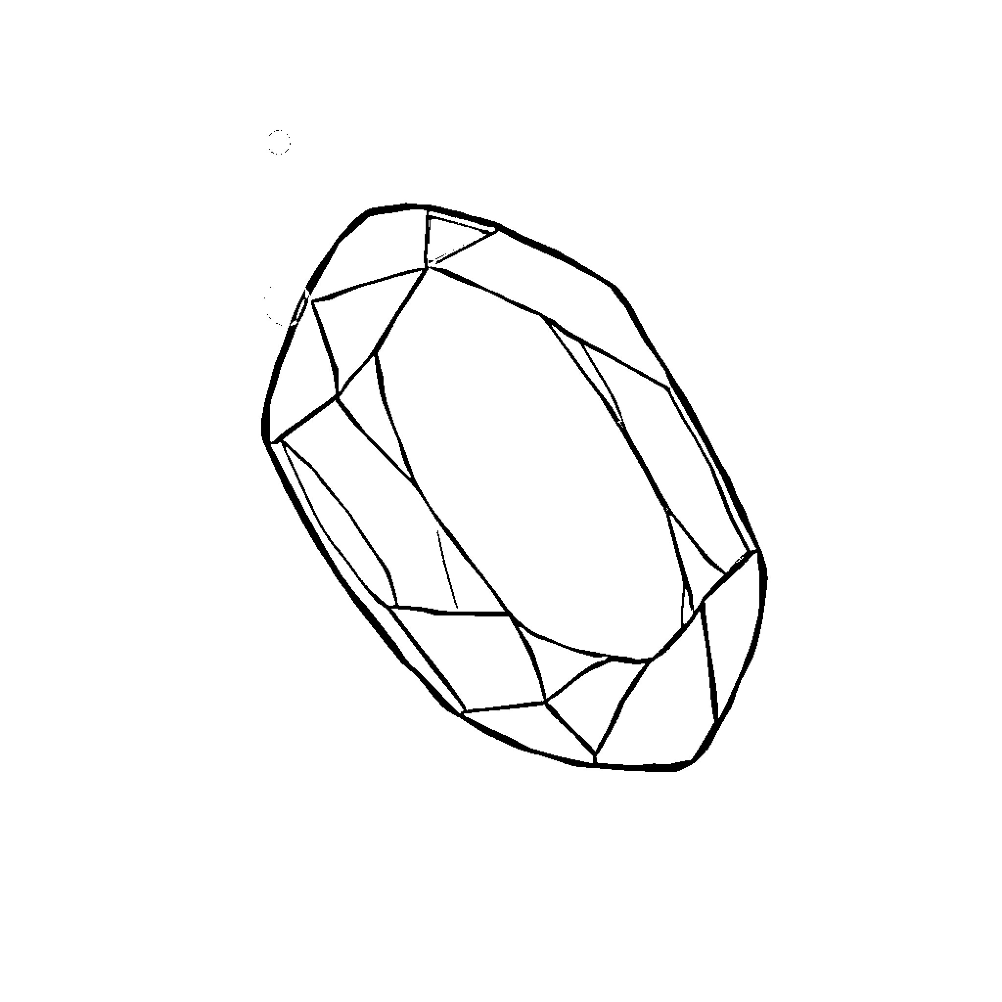 Ruby's Geometric Gem Coloring Page (free black-and-white line drawing printable PDF for all, from beginners to advanced learners, including children, teens, adults, and seniors)