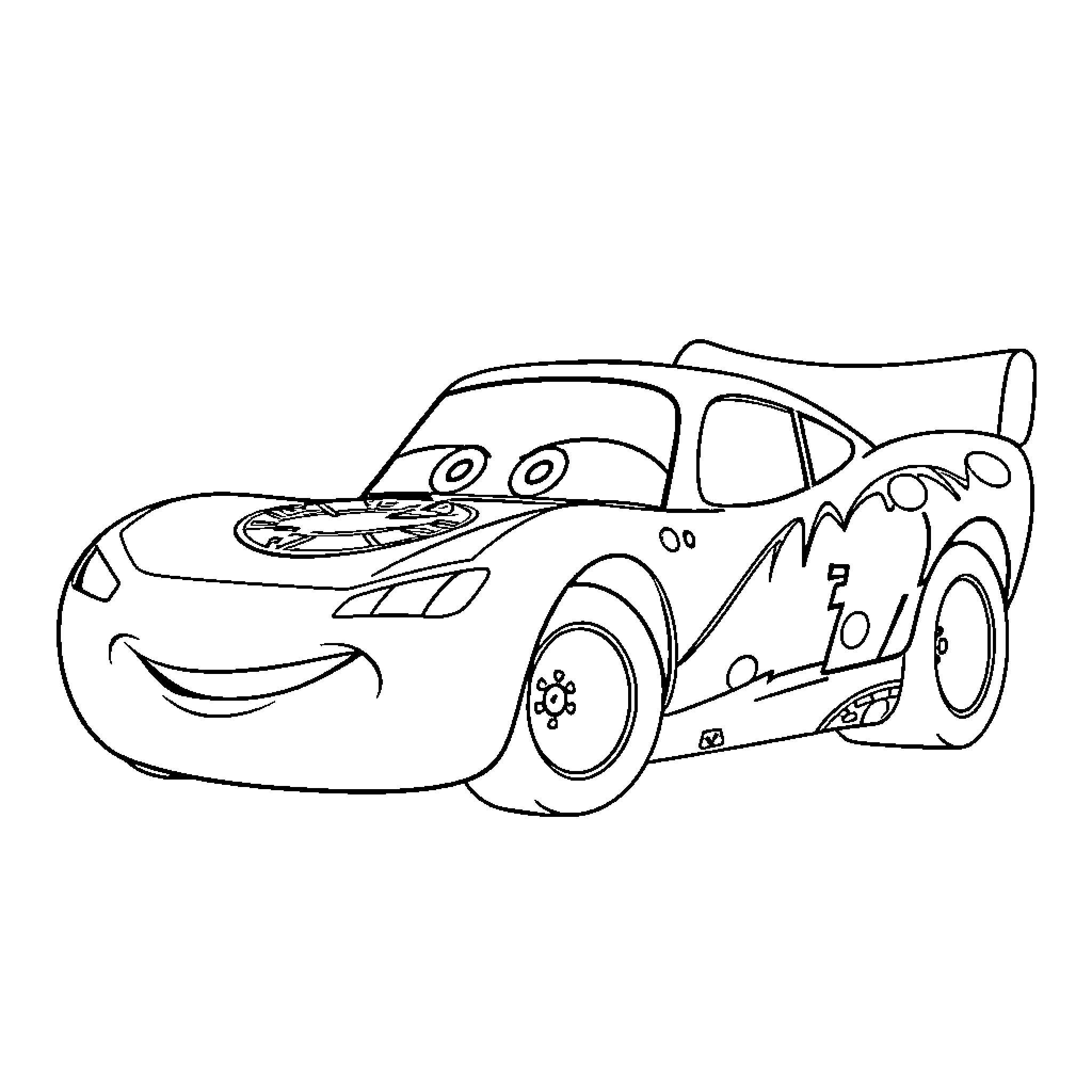 Car in playful cartoon style Coloring Page (free black-and-white line drawing printable PDF for all, from beginners to advanced learners, including children, teens, adults, and seniors)