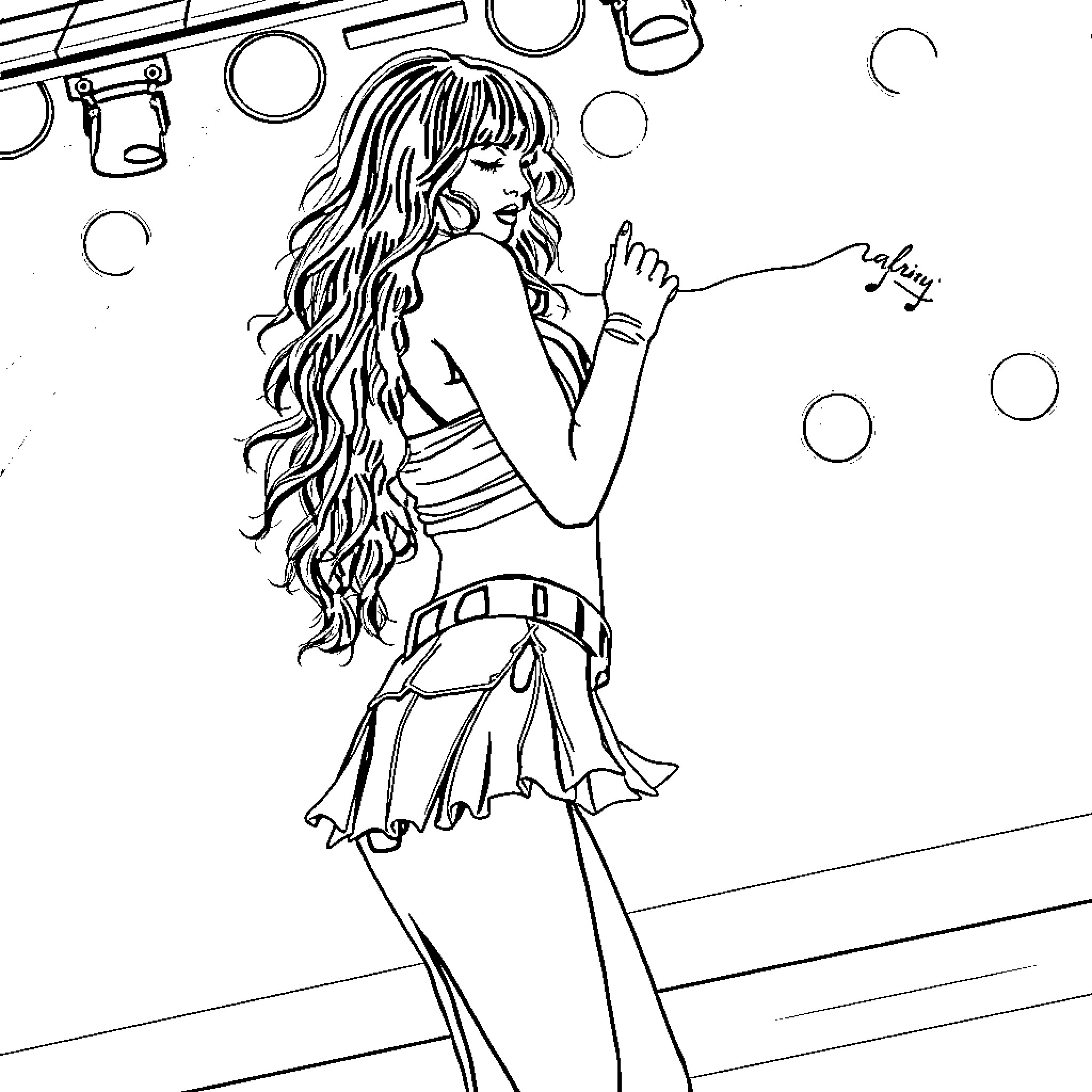 Guerrera's Empowered Silhouette Coloring Page (free black-and-white line drawing printable PDF for all, from beginners to advanced learners, including children, teens, adults, and seniors)