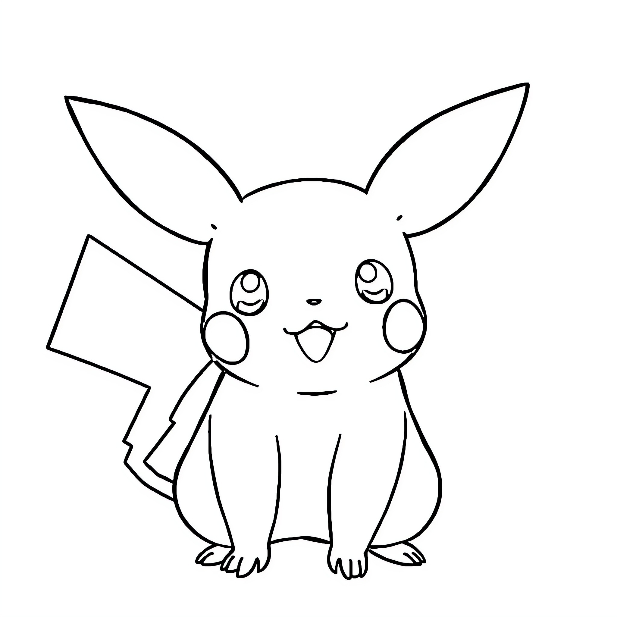 Pikachu the adorable and expressive Pokemon Coloring Page (free black-and-white line drawing printable PDF for all, from beginners to advanced learners, including children, teens, adults, and seniors)
