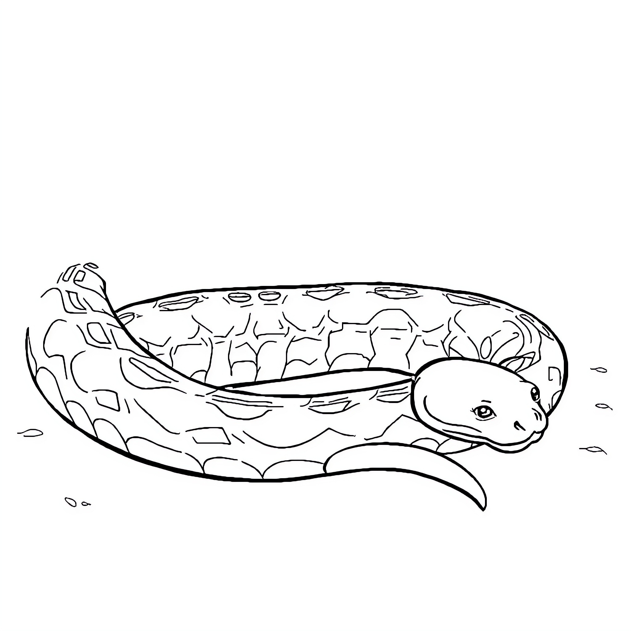 Snake slithering gracefully through the grass Coloring Page (free black-and-white line drawing printable PDF for all, from beginners to advanced learners, including children, teens, adults, and seniors)