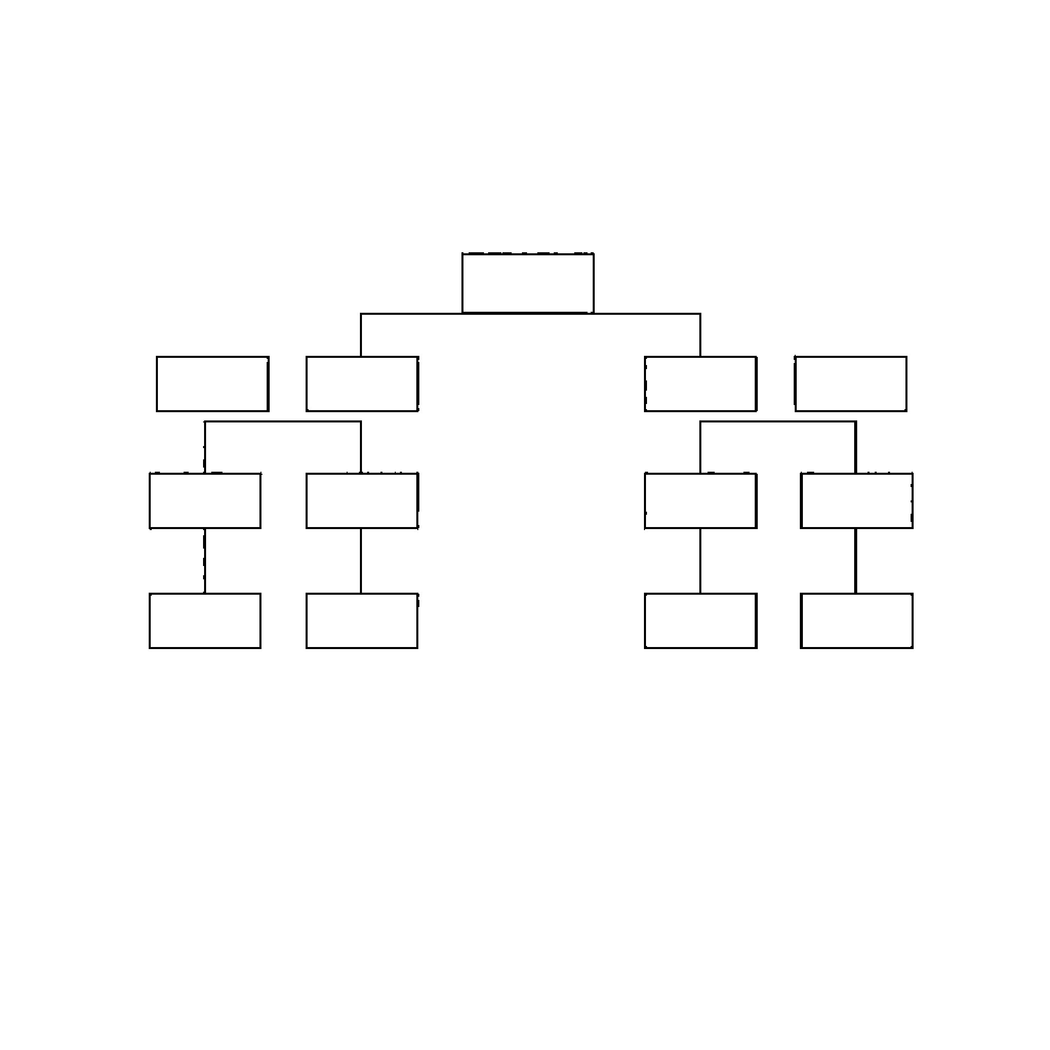 Tree-shaped organizational structure with blank nodes Coloring Page (free black-and-white line drawing printable PDF for all, from beginners to advanced learners, including children, teens, adults, and seniors)