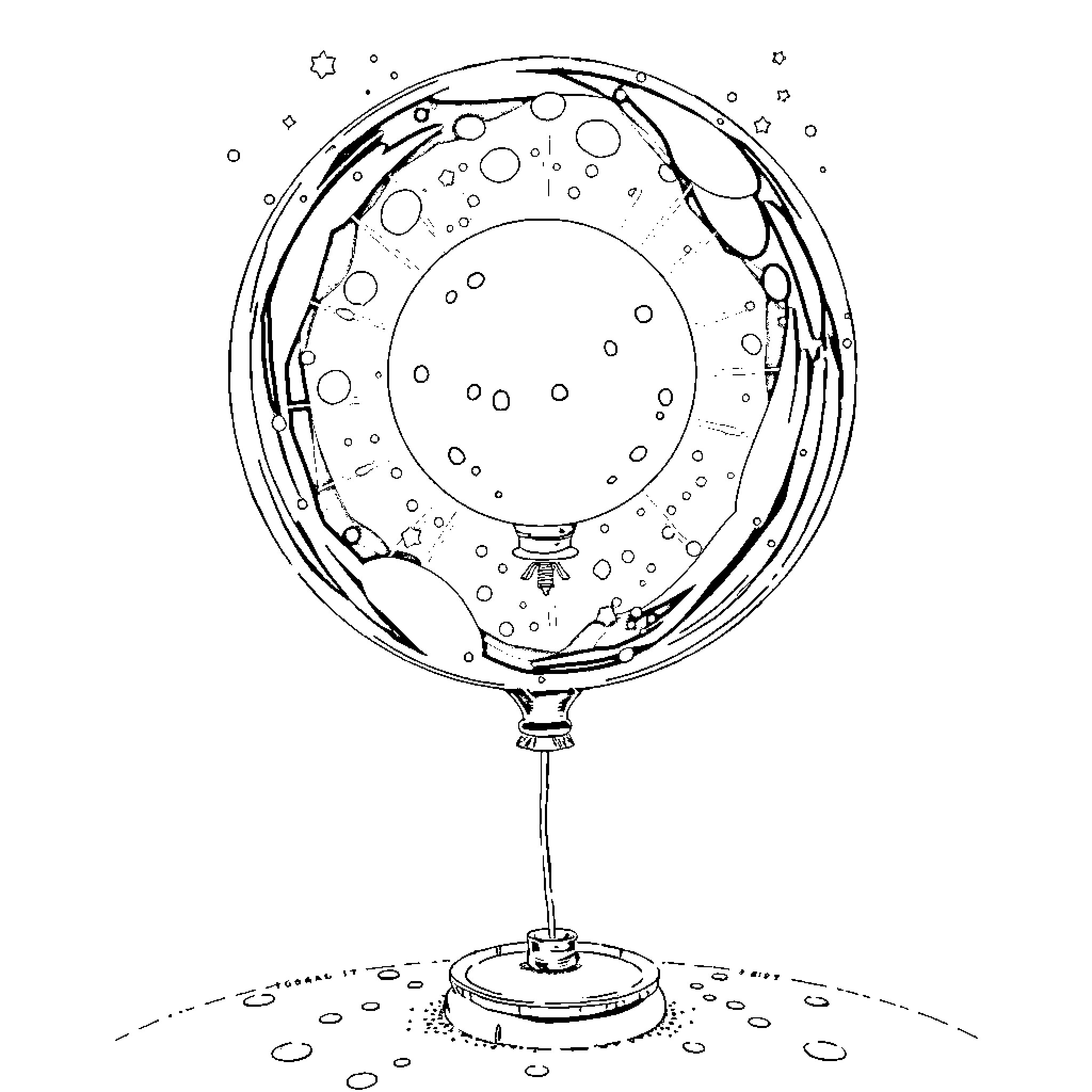 Sangokou - Bubble-filled glass sphere Coloring Page (free black-and-white line drawing printable PDF for all, from beginners to advanced learners, including children, teens, adults, and seniors)