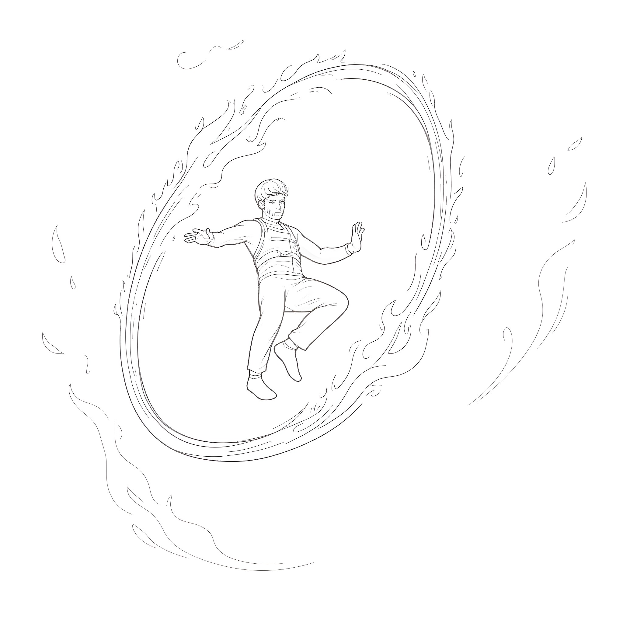 Skydiver performing acrobatic maneuvers in the air Coloring Page (free black-and-white line drawing printable PDF for all, from beginners to advanced learners, including children, teens, adults, and seniors)