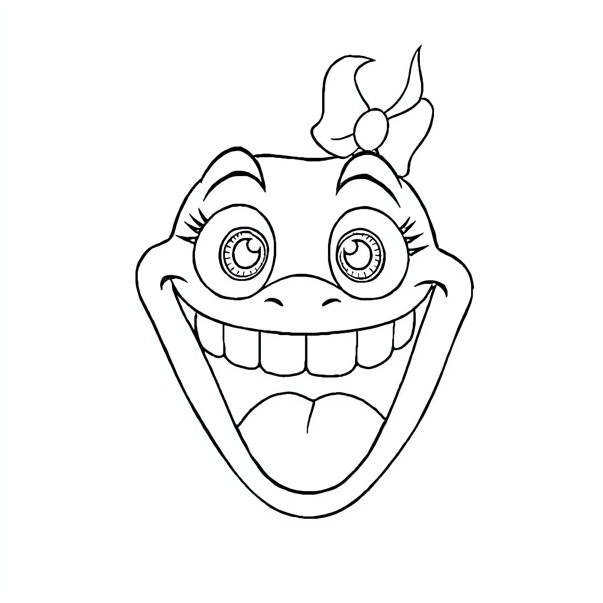 Tooth-Shaped Cartoon Character with Expressive Features Coloring Page (free black-and-white line drawing printable PDF for all, from beginners to advanced learners, including children, teens, adults, and seniors)