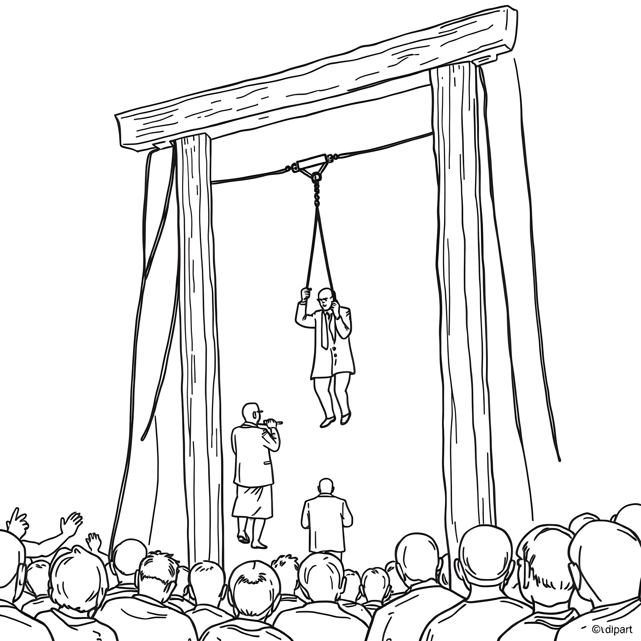 Politician addressing the crowd at a public rally Coloring Page (free black-and-white line drawing printable PDF for all, from beginners to advanced learners, including children, teens, adults, and seniors)