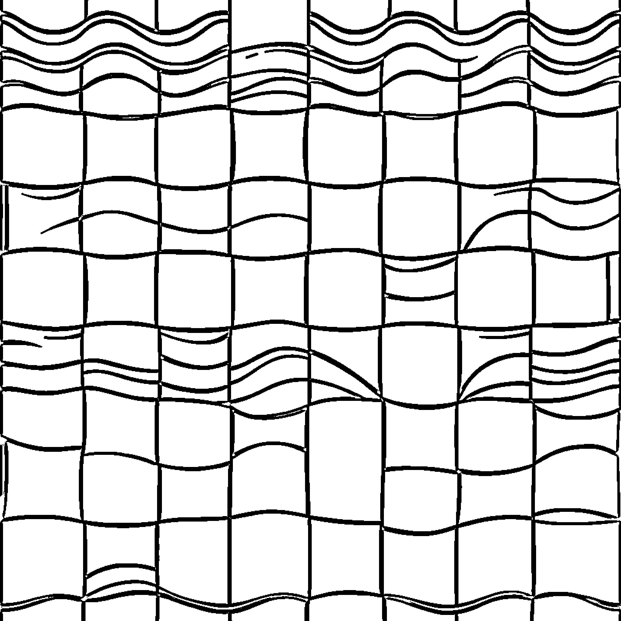 Pattern of Intersecting Geometric Shapes Coloring Page (free black-and-white line drawing printable PDF for all, from beginners to advanced learners, including children, teens, adults, and seniors)