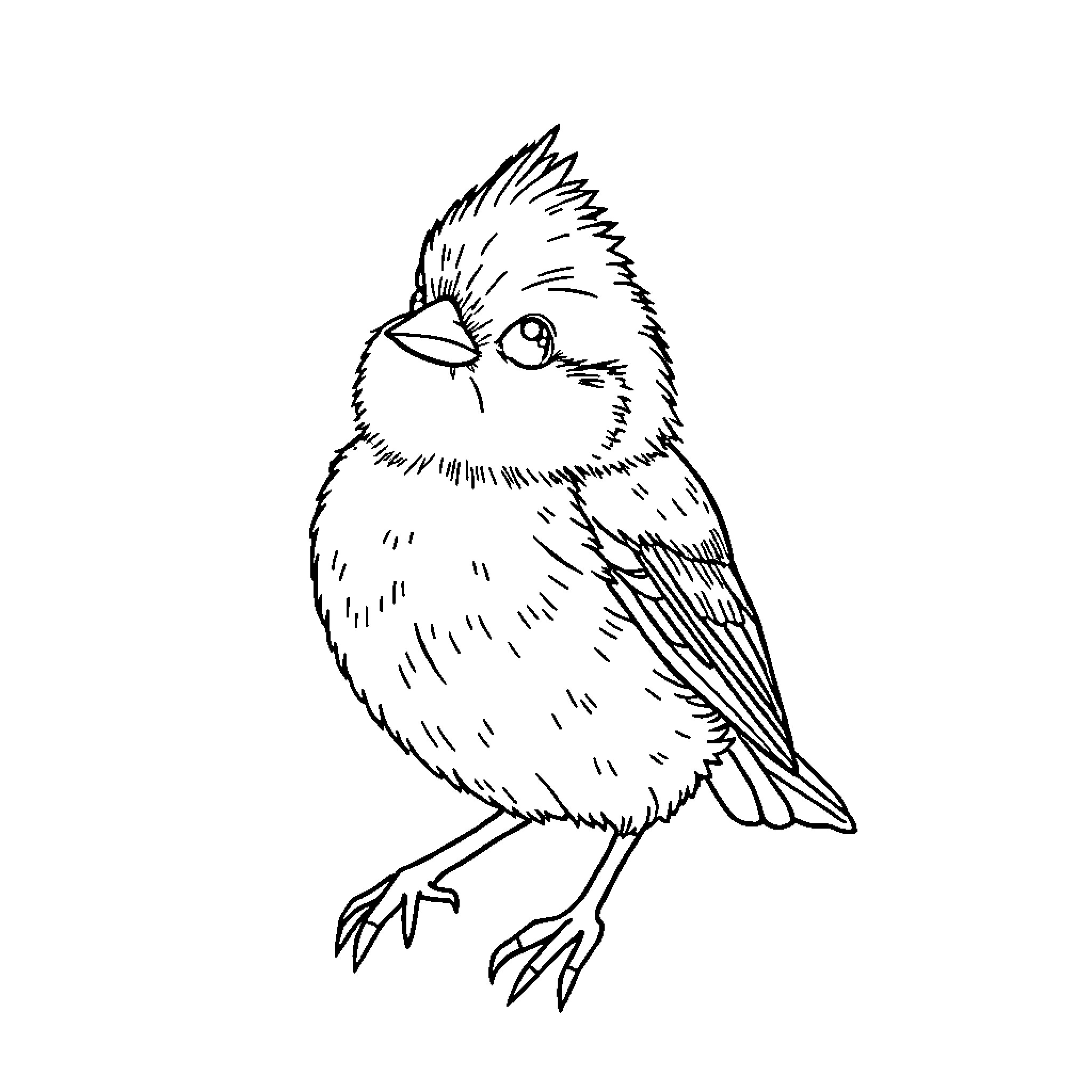 Squirrel perched and looking alert Coloring Page (free black-and-white line drawing printable PDF for all, from beginners to advanced learners, including children, teens, adults, and seniors)