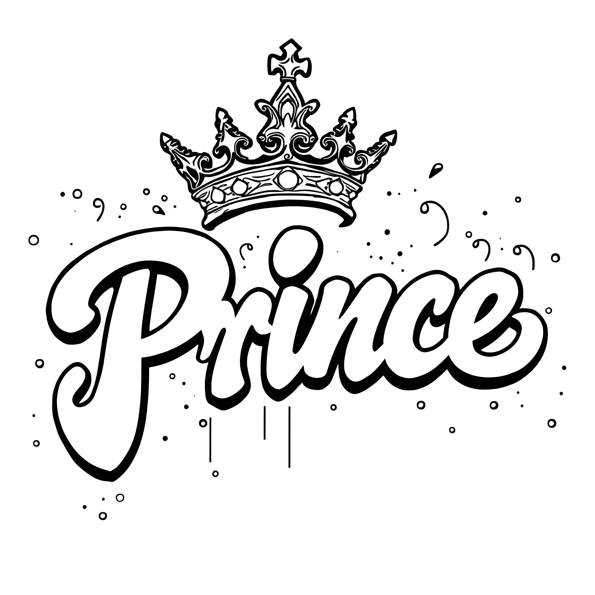 Prince with crown enjoying royal festivities Coloring Page (free black-and-white line drawing printable PDF for all, from beginners to advanced learners, including children, teens, adults, and seniors)