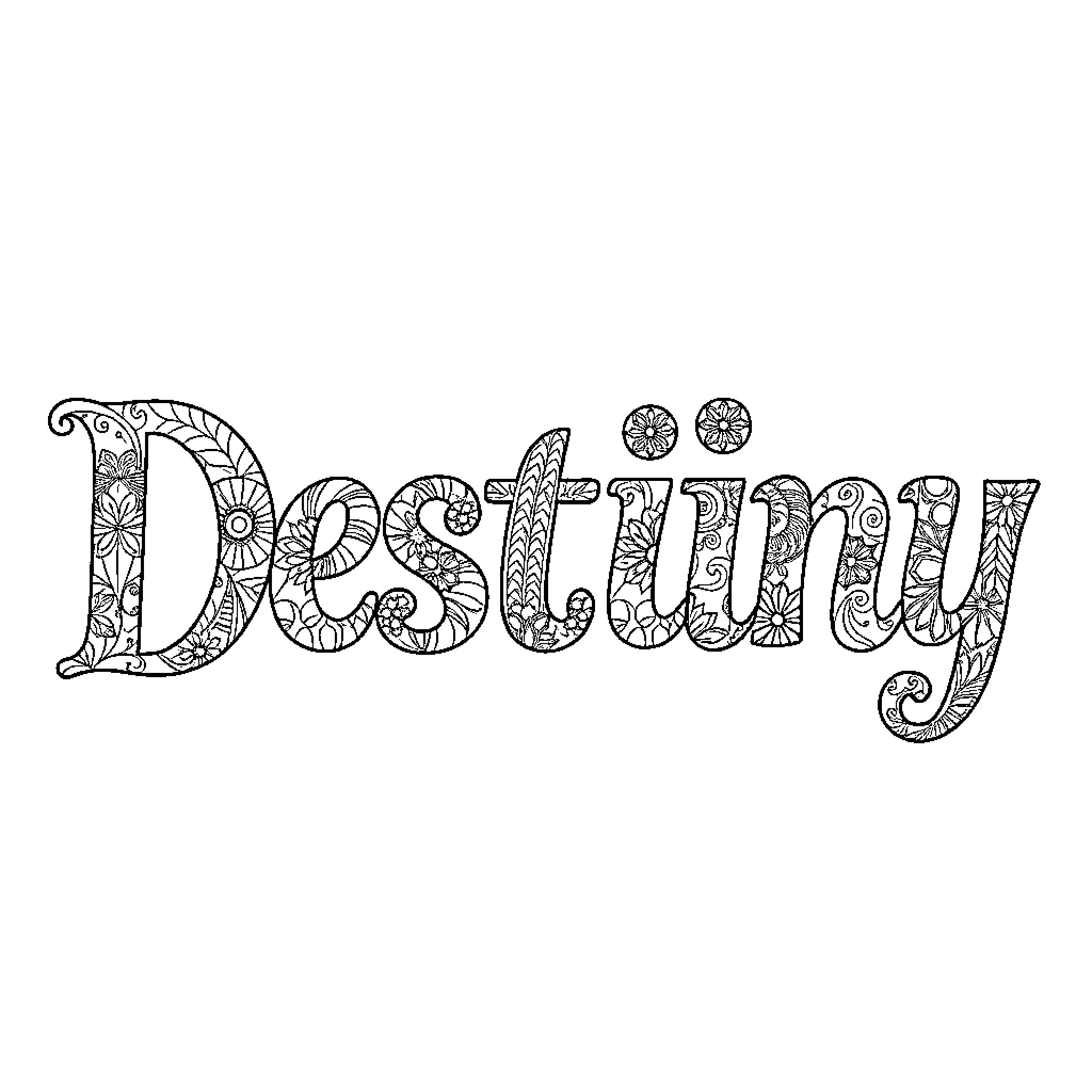 Destiny's Intricate Artistry Coloring Page (free black-and-white line drawing printable PDF for all, from beginners to advanced learners, including children, teens, adults, and seniors)