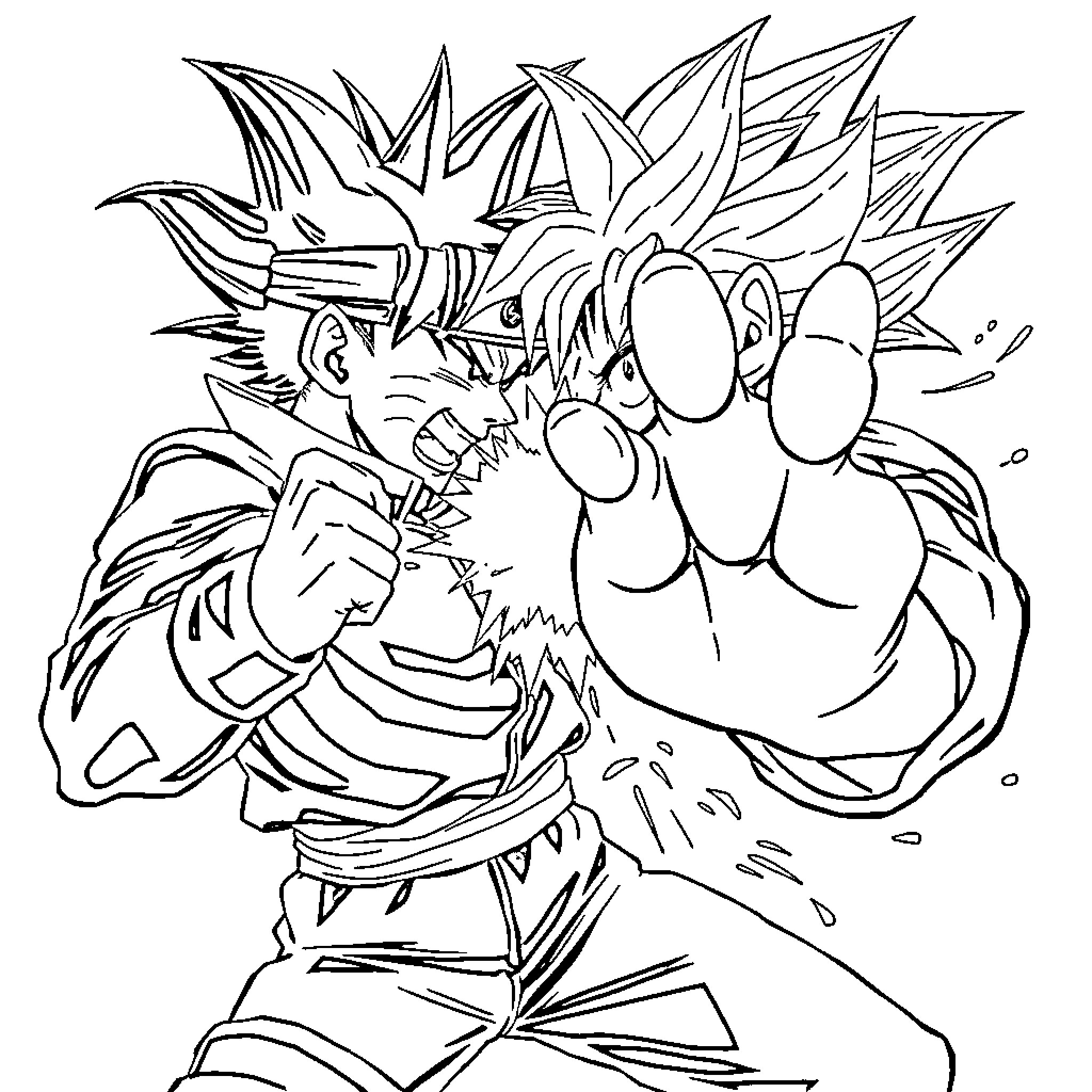 Naruto character in intense combat stance Coloring Page (free black-and-white line drawing printable PDF for all, from beginners to advanced learners, including children, teens, adults, and seniors)