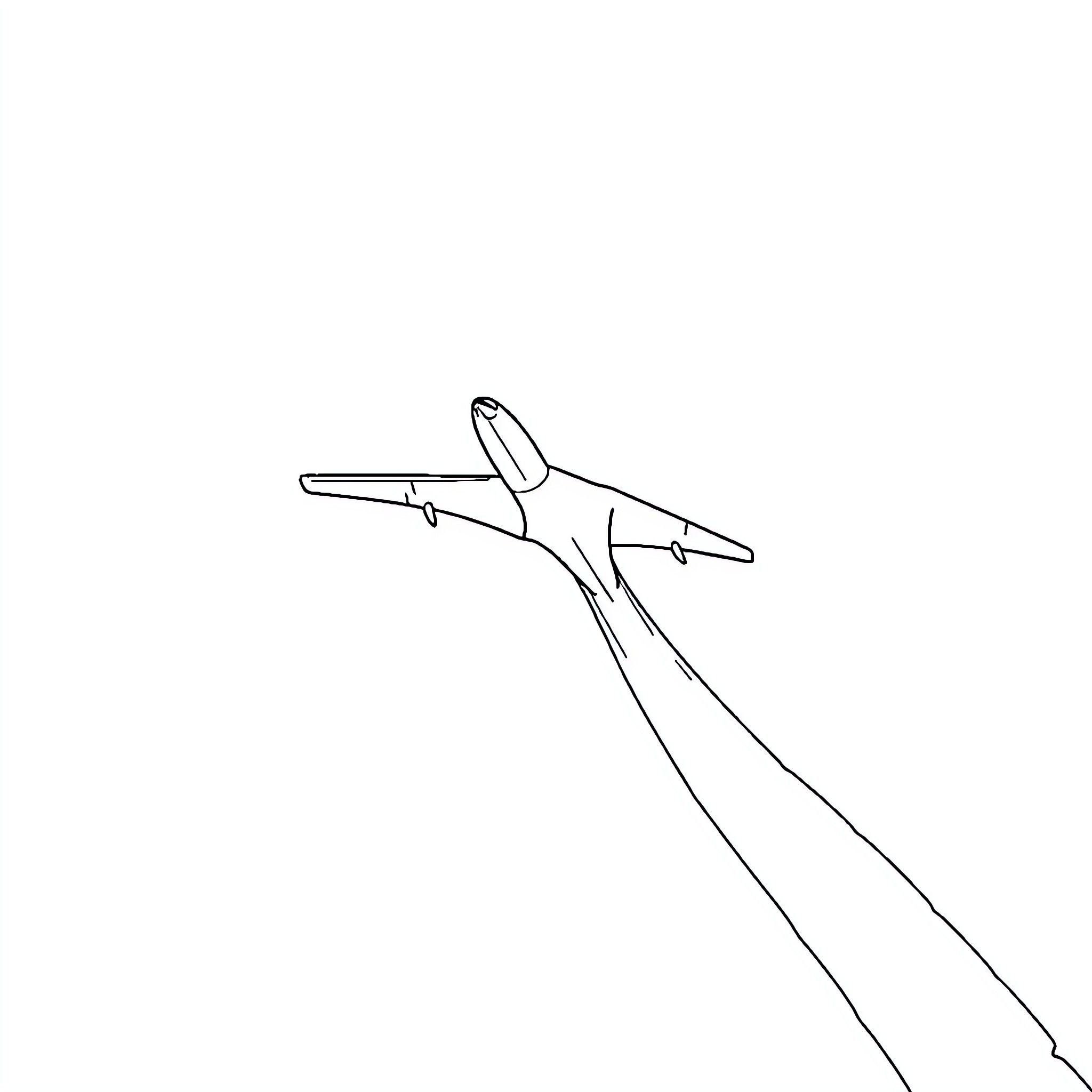 Plane soaring through the sky Coloring Page (free black-and-white line drawing printable PDF for all, from beginners to advanced learners, including children, teens, adults, and seniors)