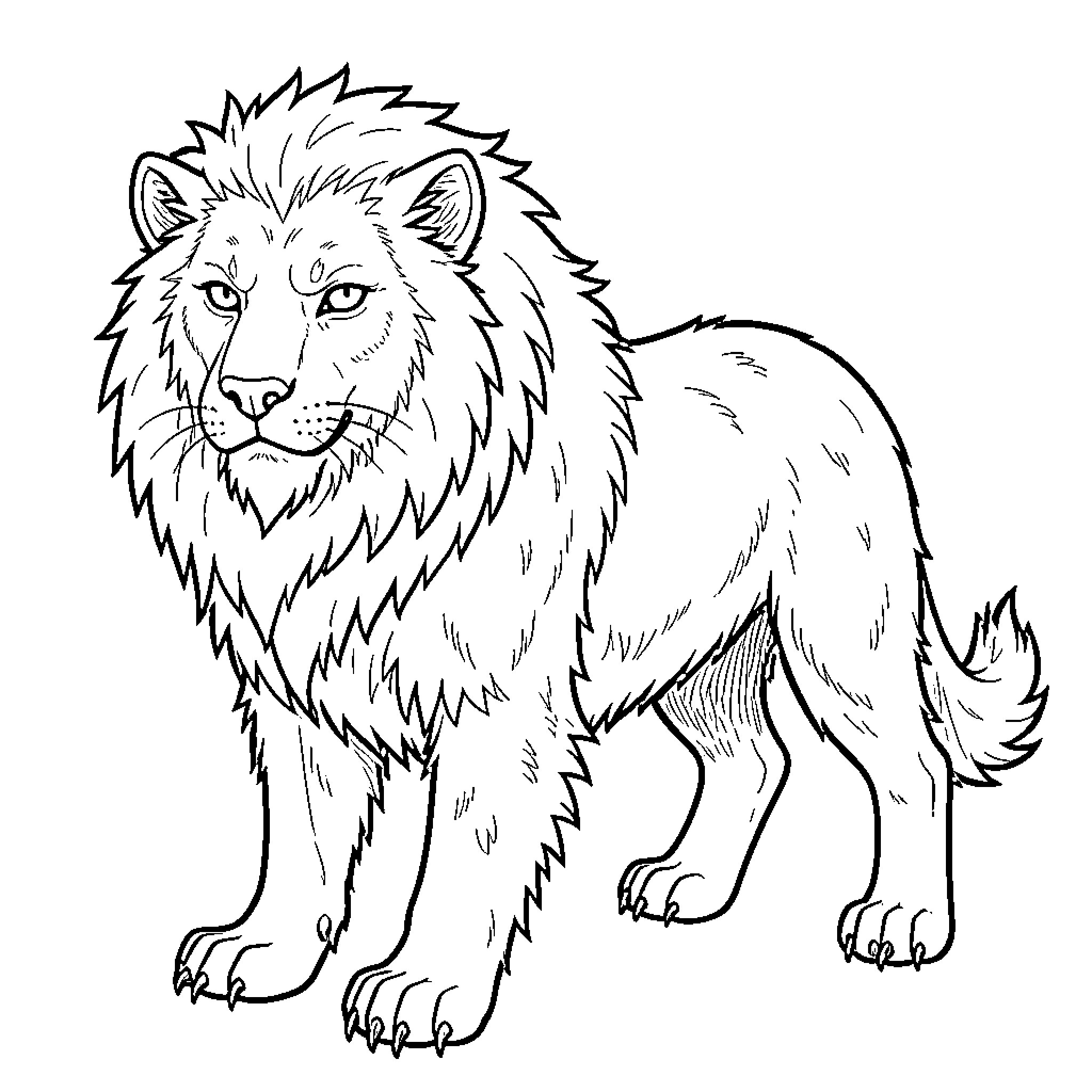 Werewolf snarling aggressively in the wilderness Coloring Page (free black-and-white line drawing printable PDF for all, from beginners to advanced learners, including children, teens, adults, and seniors)