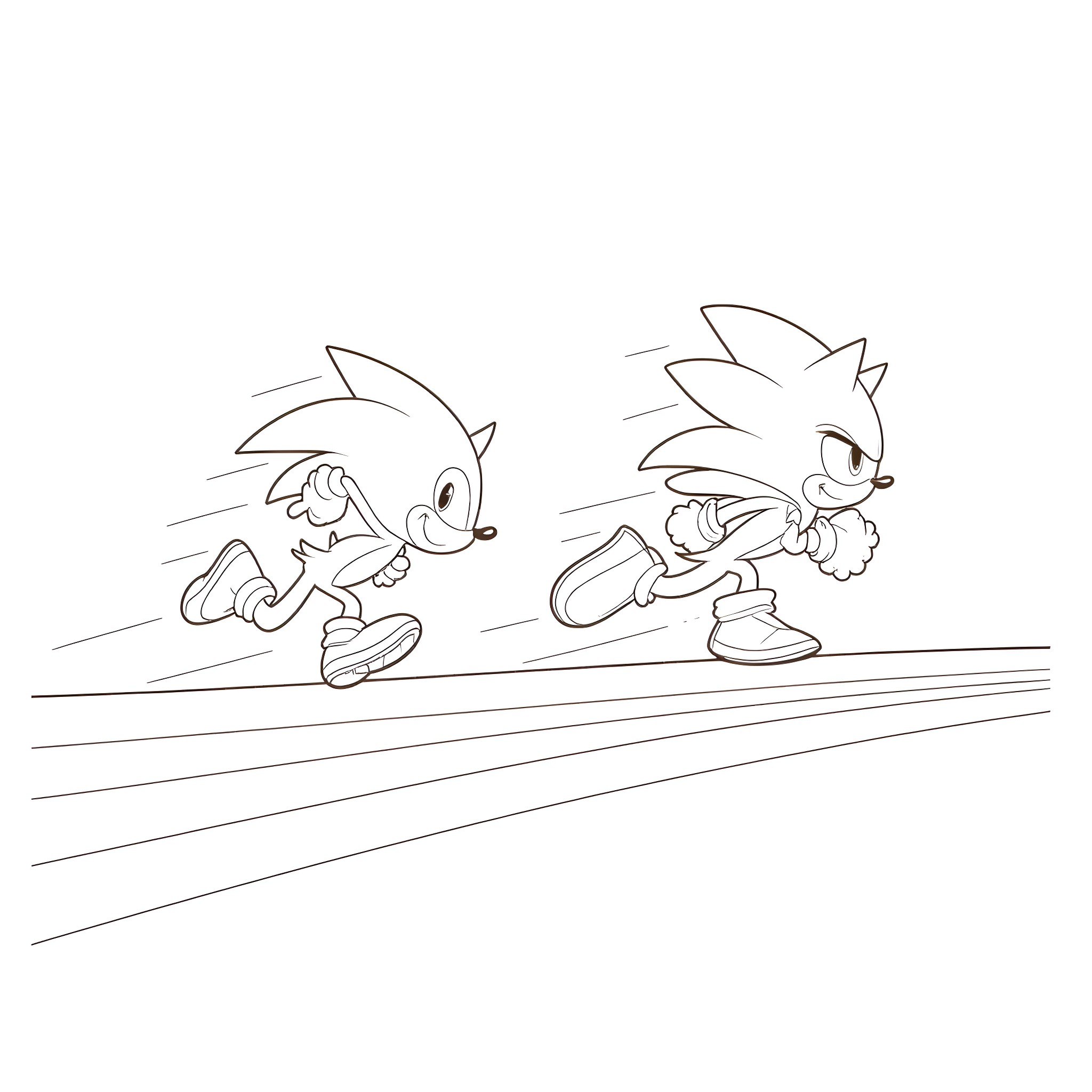 Miles Morales racing through the city streets Coloring Page (free black-and-white line drawing printable PDF for all, from beginners to advanced learners, including children, teens, adults, and seniors)