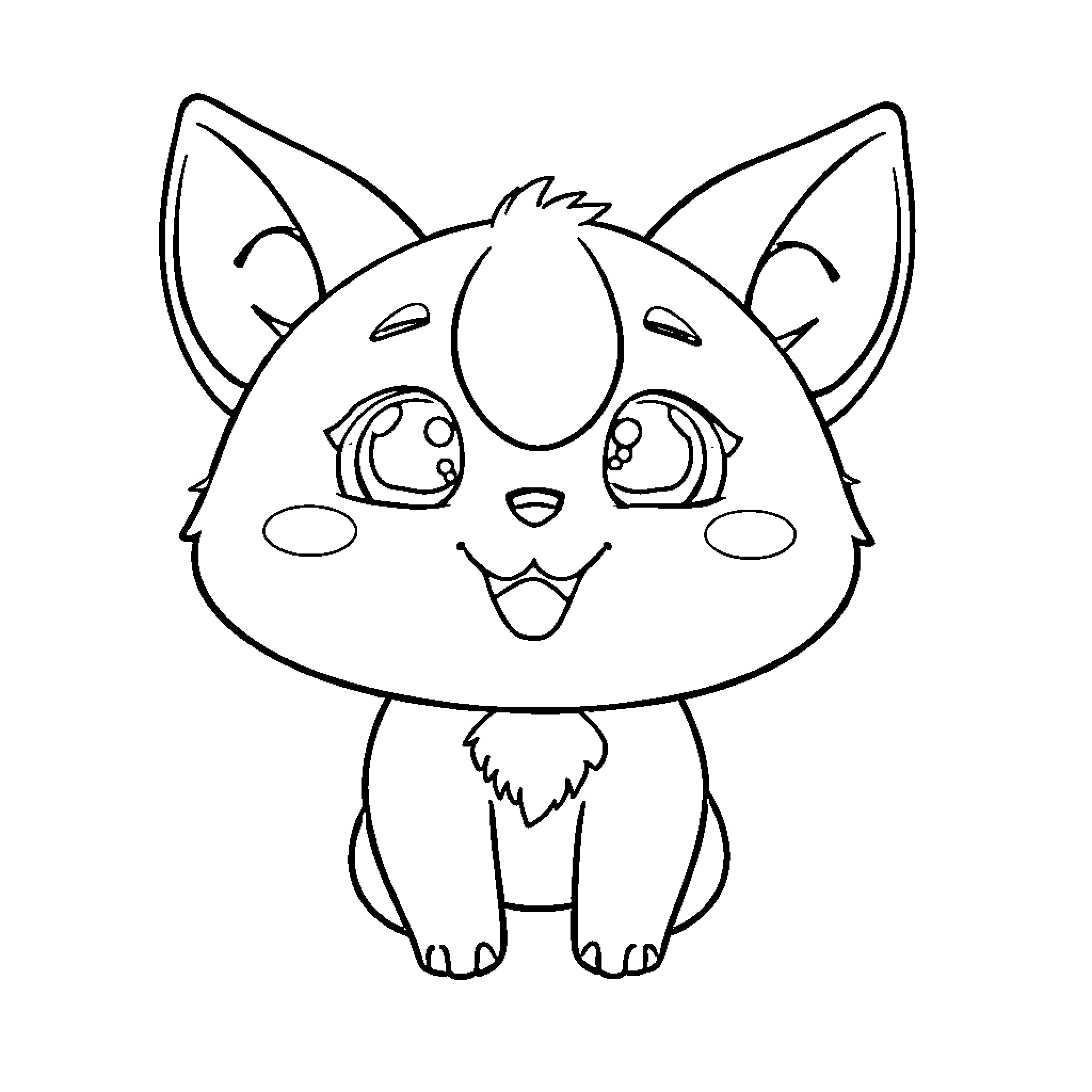 Koromi: Playful Kitten Coloring Page (free black-and-white line drawing printable PDF for all, from beginners to advanced learners, including children, teens, adults, and seniors)