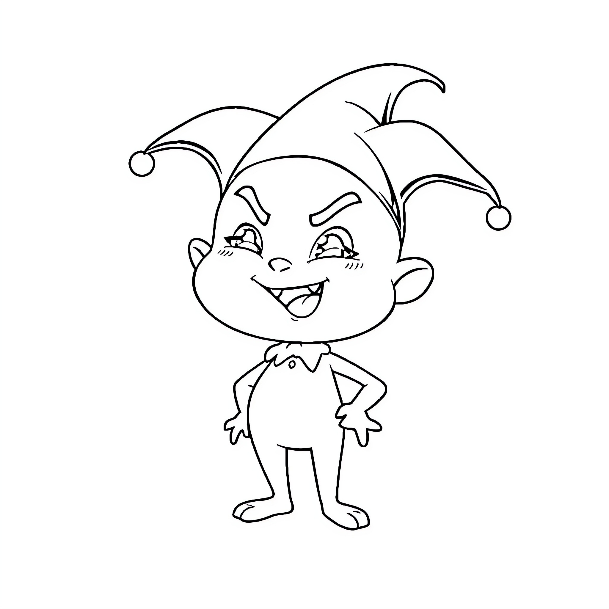Kuromi's Mischievous Antics Coloring Page (free black-and-white line drawing printable PDF for all, from beginners to advanced learners, including children, teens, adults, and seniors)
